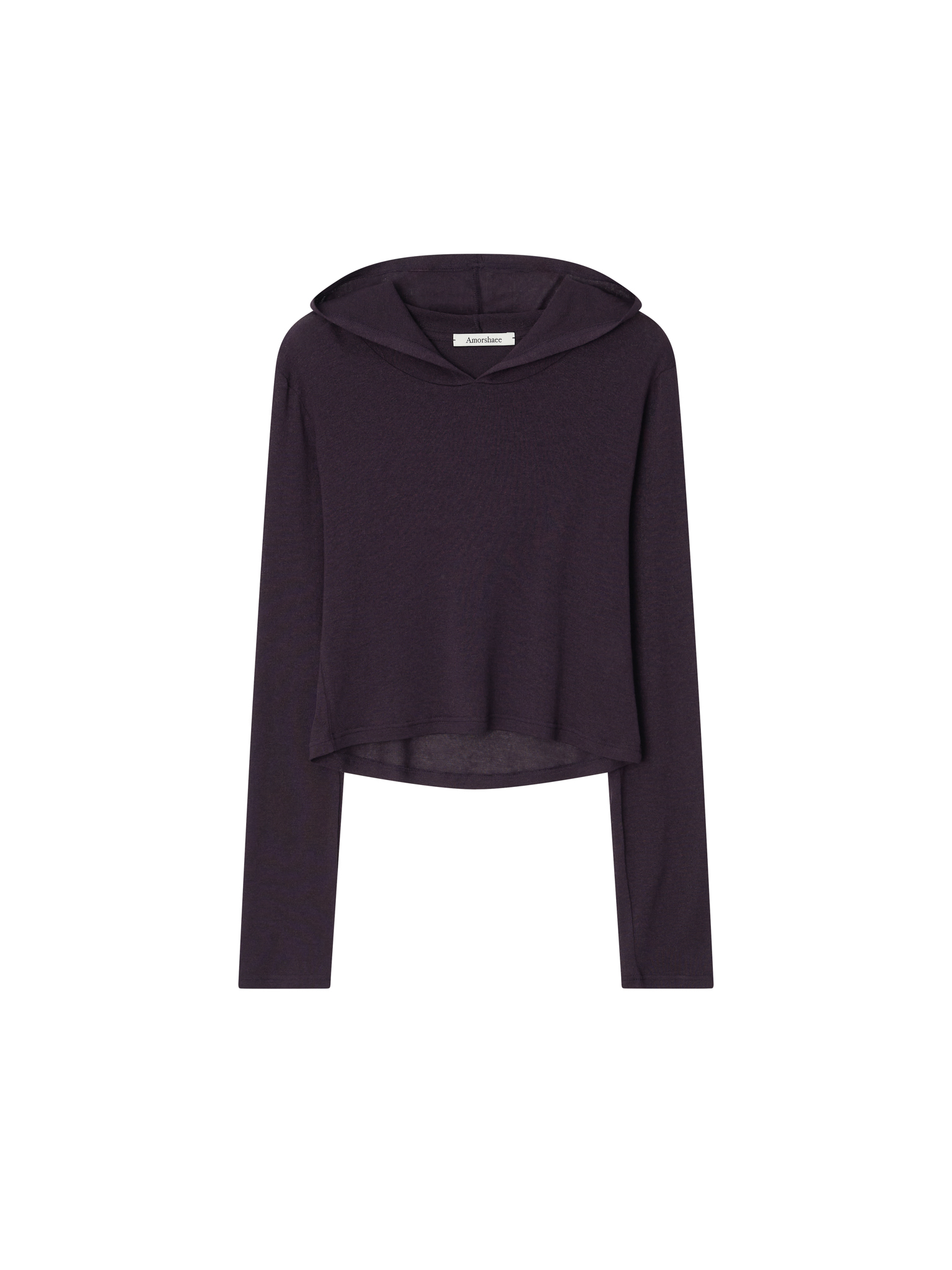 Hooded Wool Blend Long Sleeve - purple