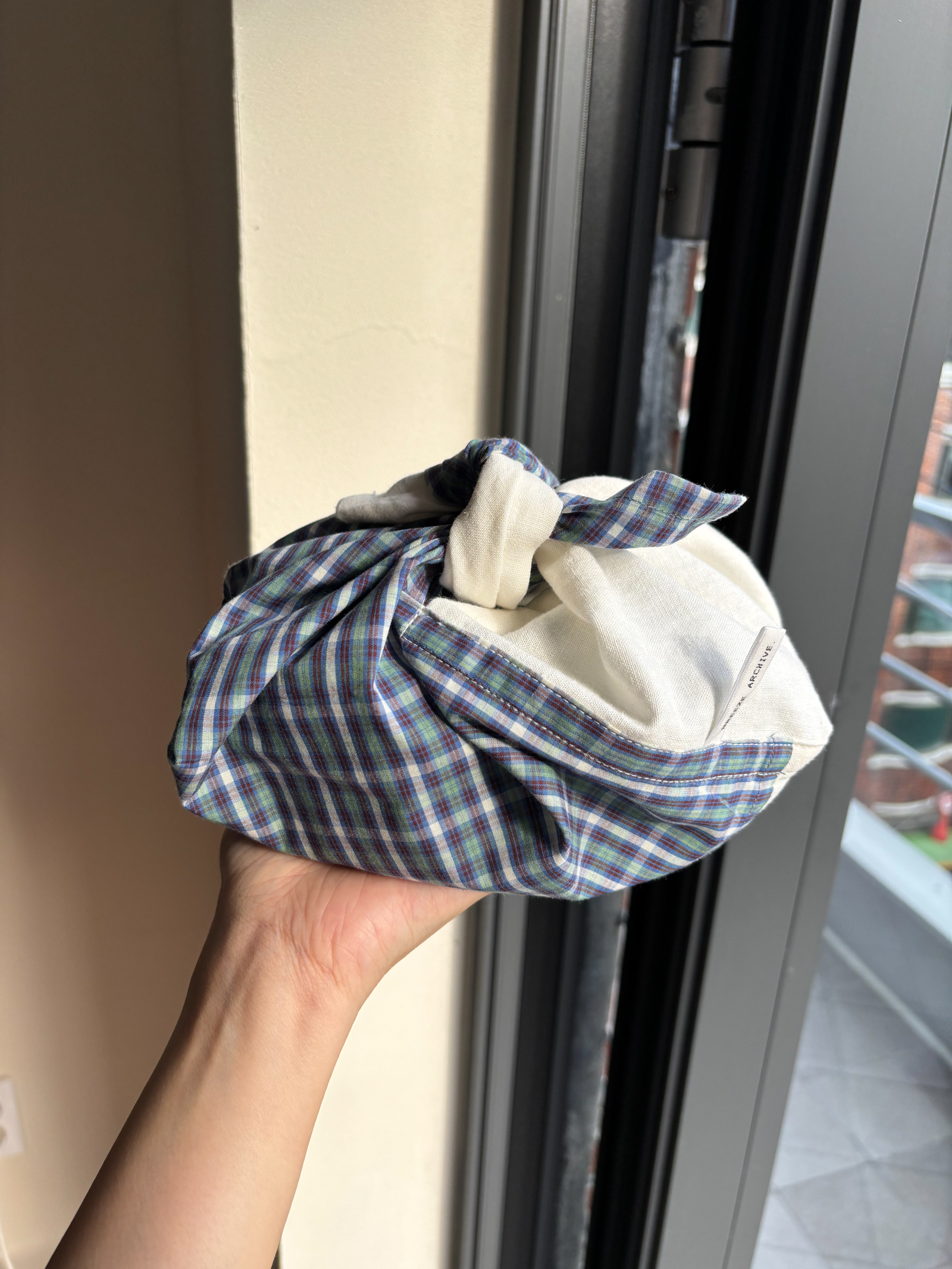 Lunch Box Cloth - white/check