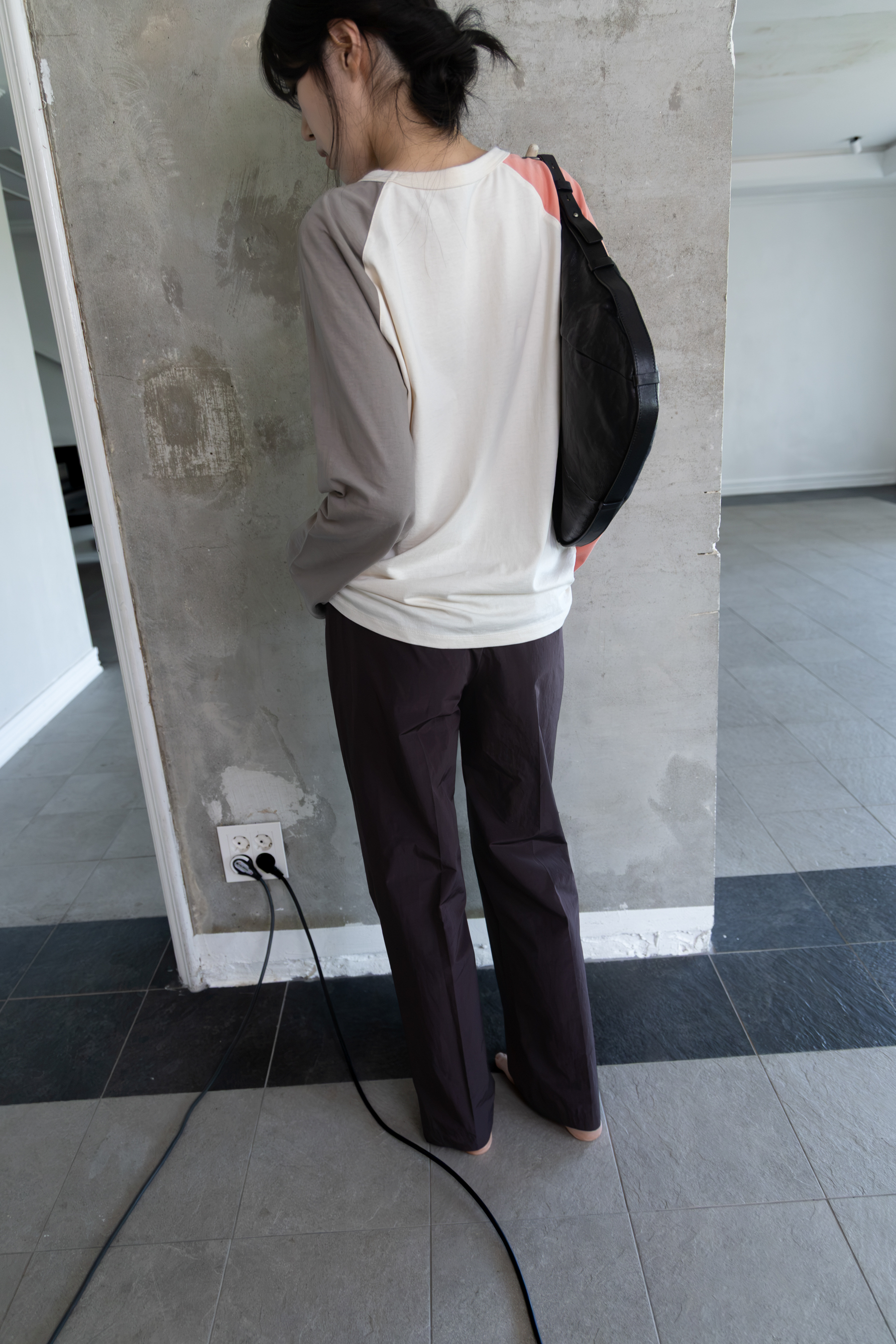 Color Block Raglan - brown/coral / 10월 5일 출고