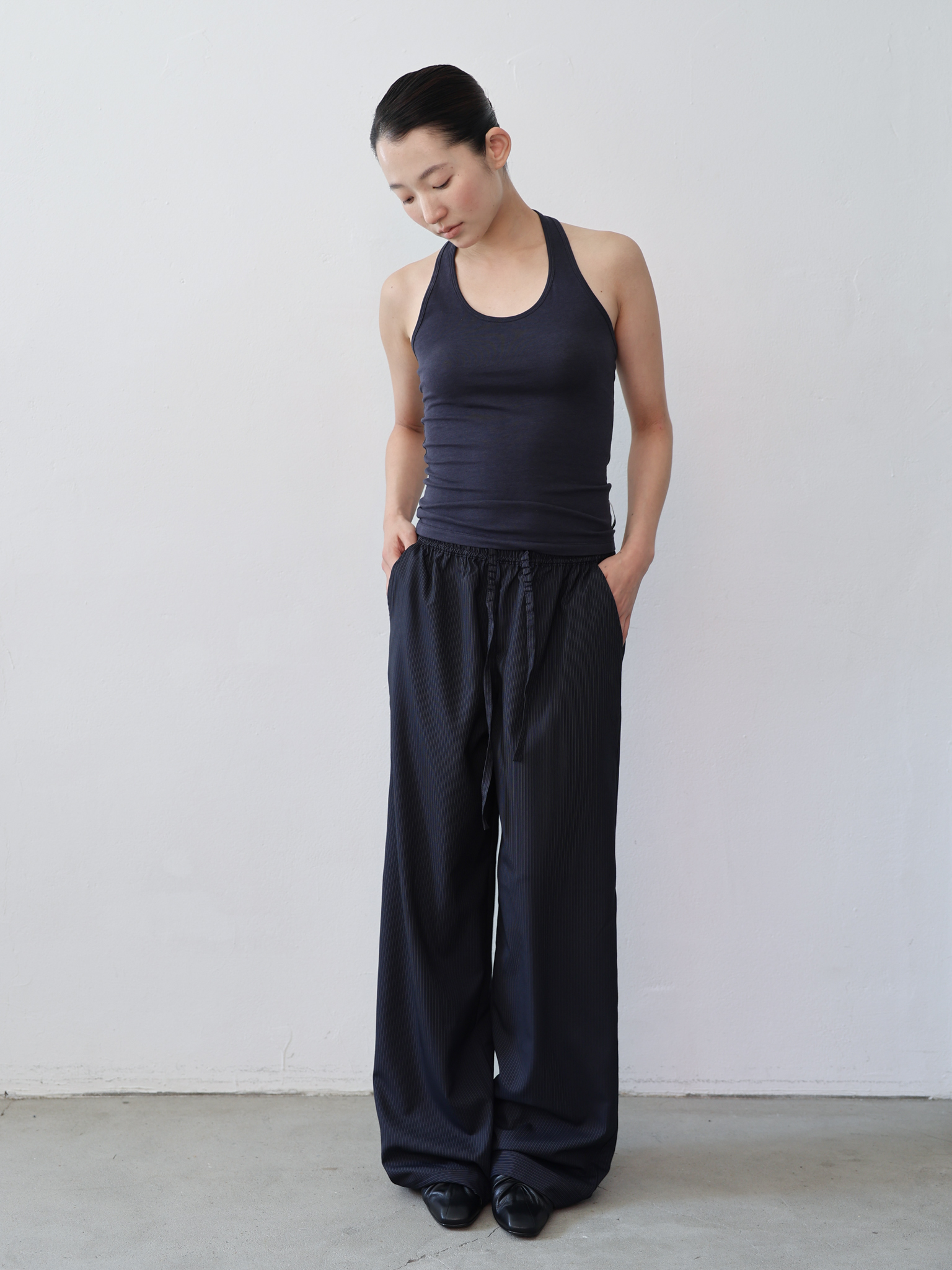 Banding Pants - stripe navy
