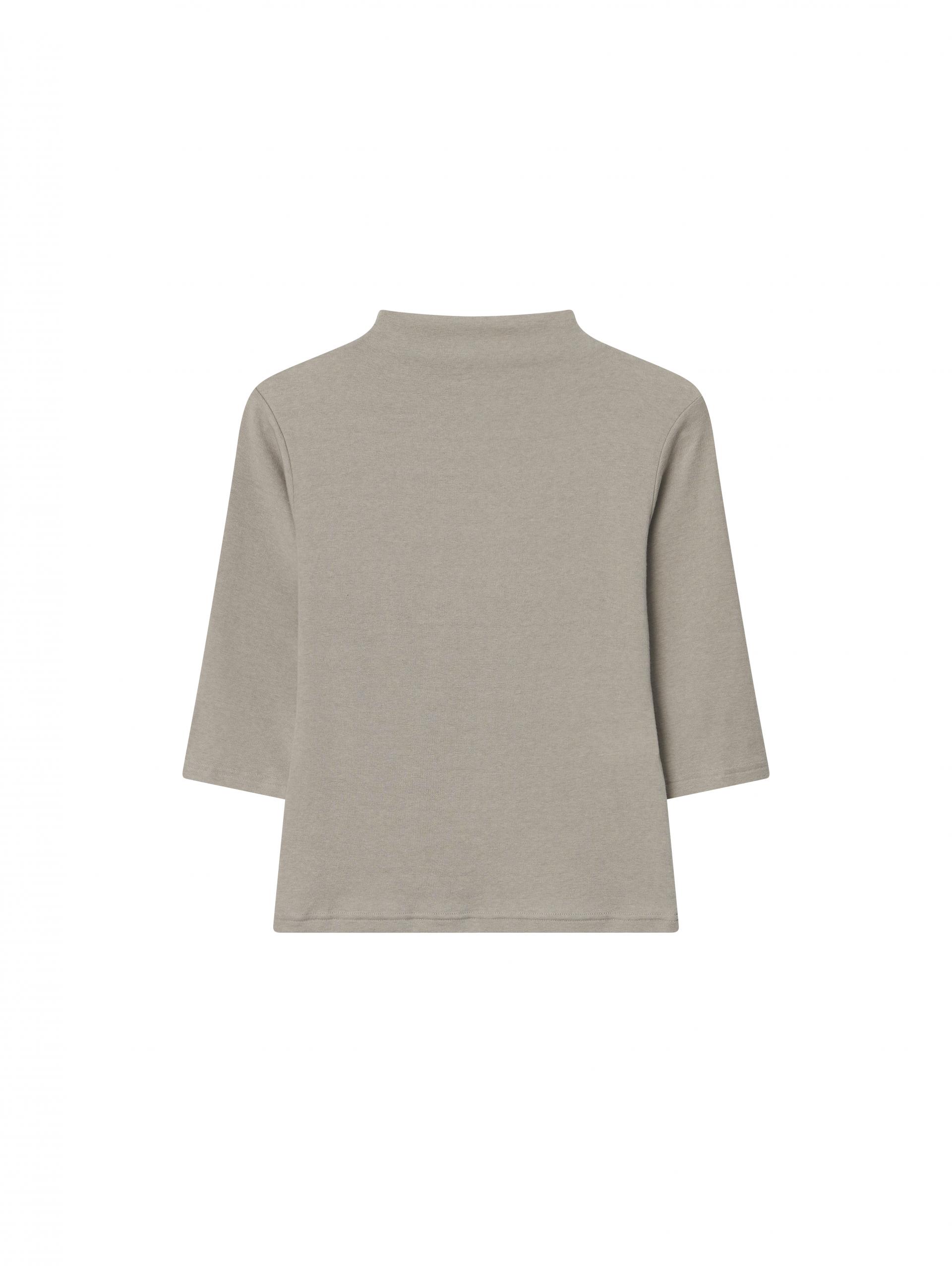High Neck Wool Blend Half Sleeve - beige