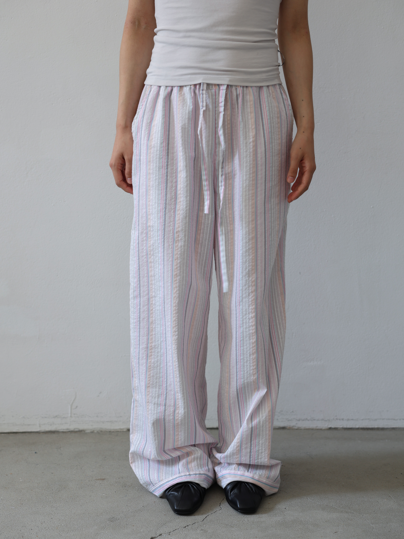 Banding Pants - stripe pink