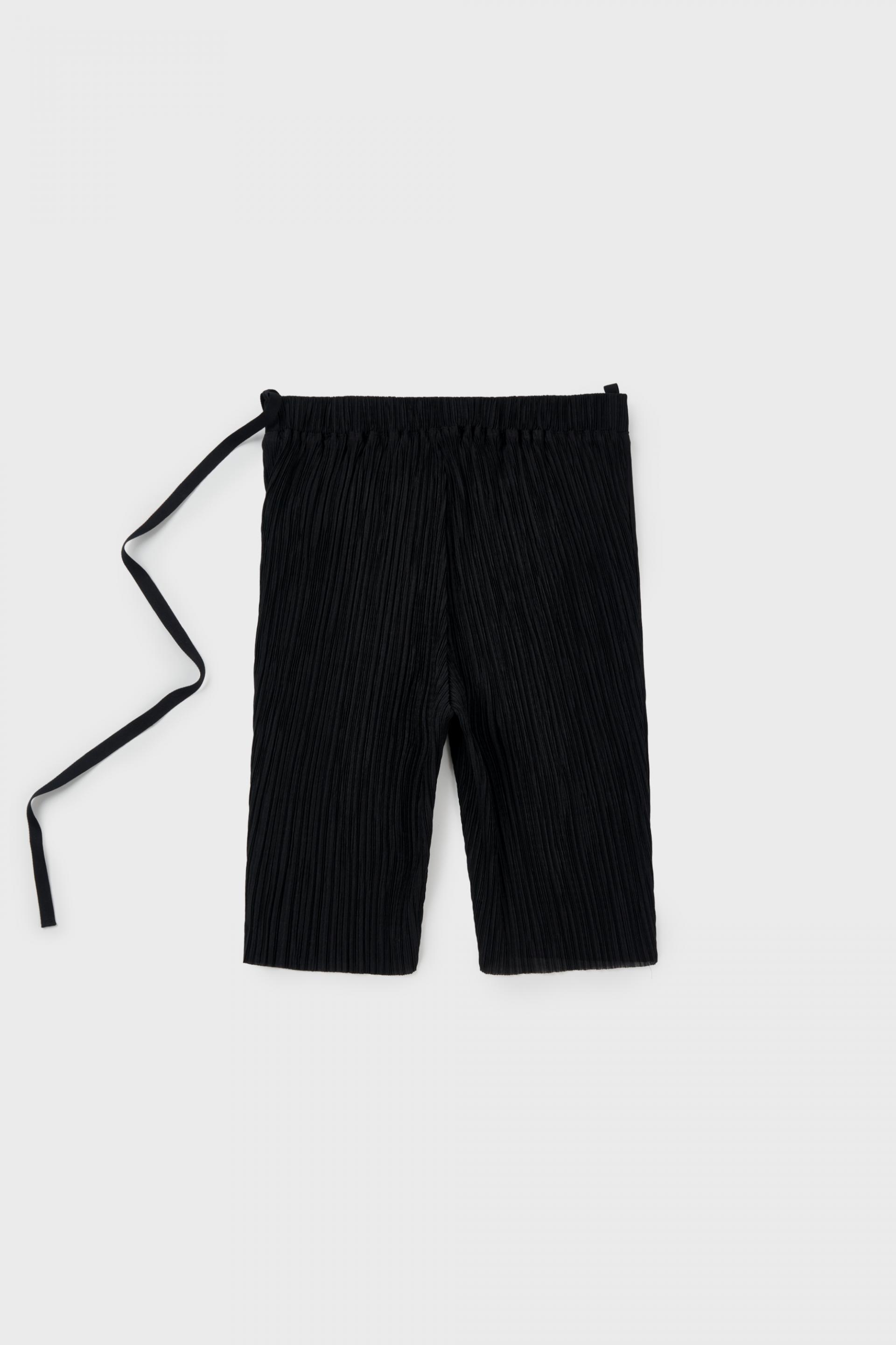Pleated Biker Shorts