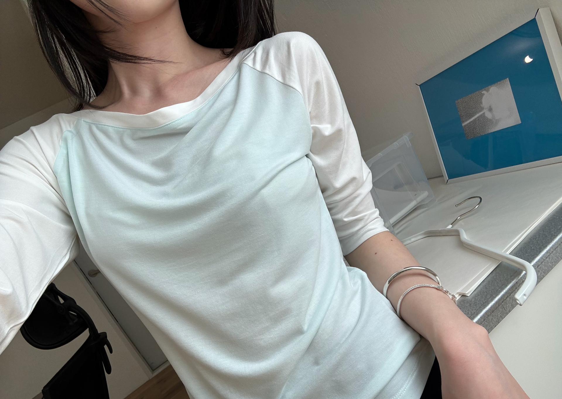 Raglan Half Sleeve T-Shirt - sky/white / 7월 말 출고