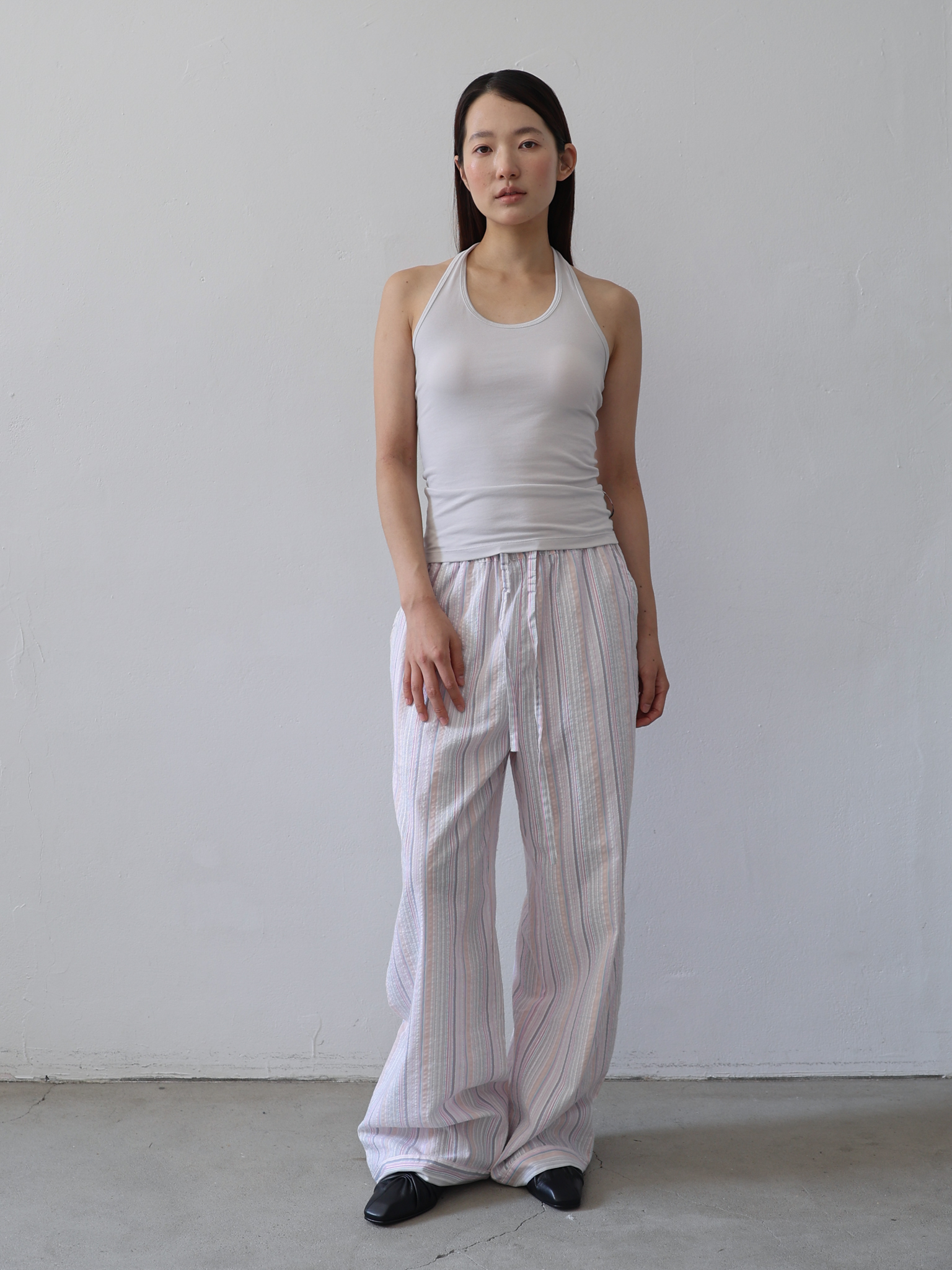 Banding Pants - stripe pink