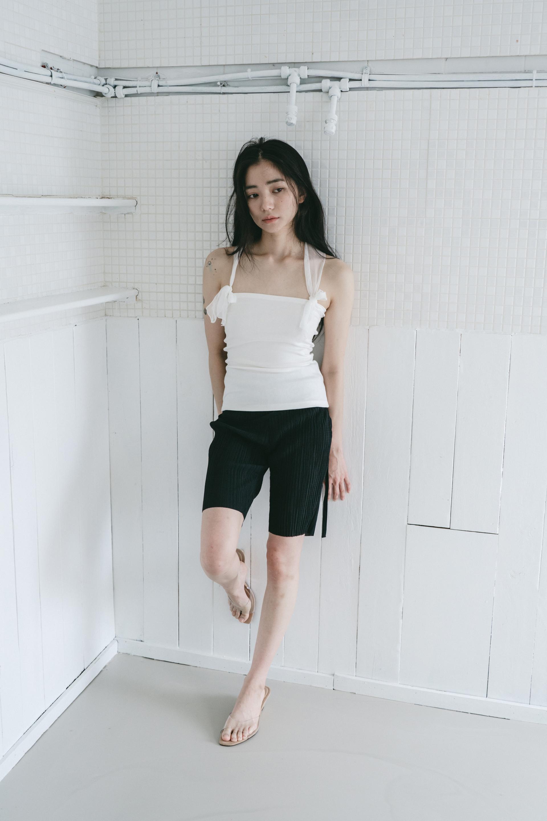 Silky Strap Top - white