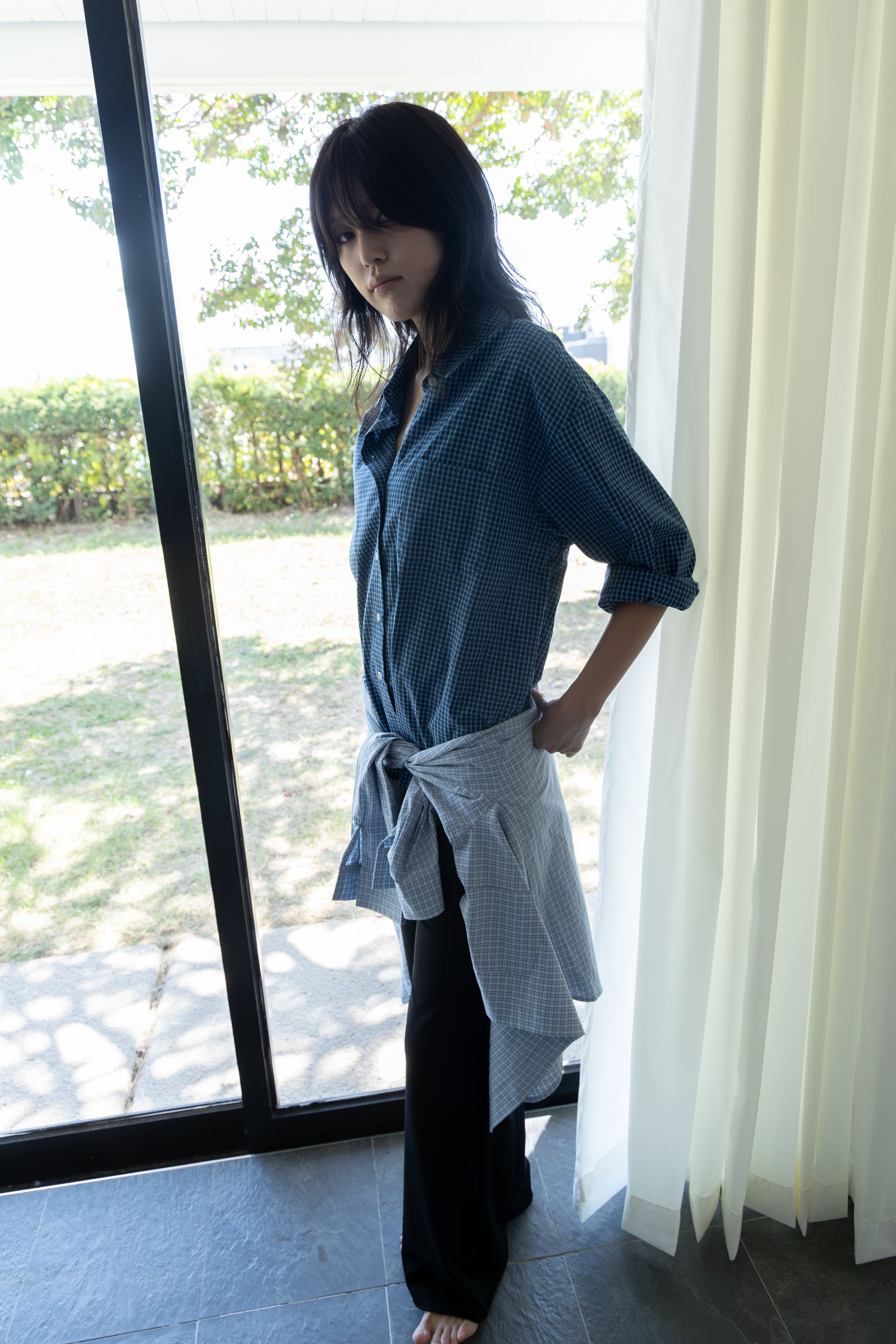 Cotton Check Shirt - blue