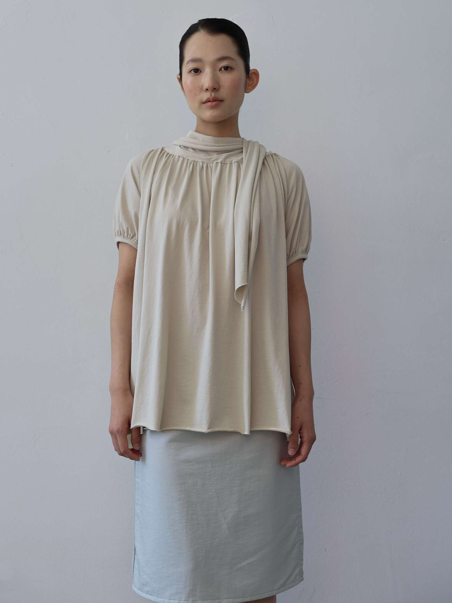 Back Ribbon Top - ivory