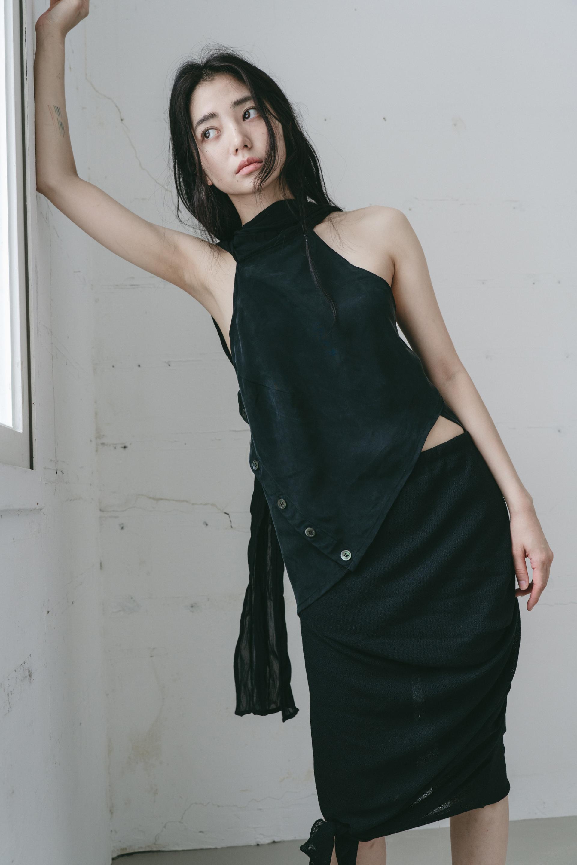 Knotted Shirring Skirt