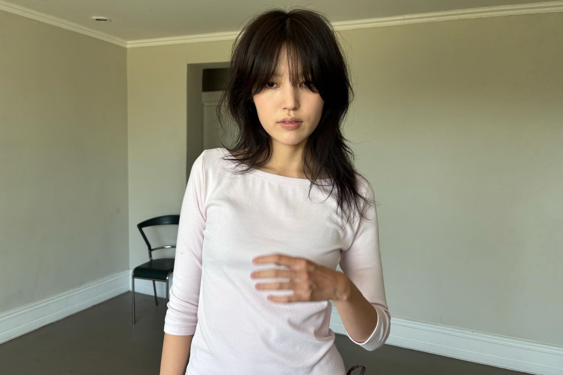 Boatneck 3/4 Sleeve Tee - pink