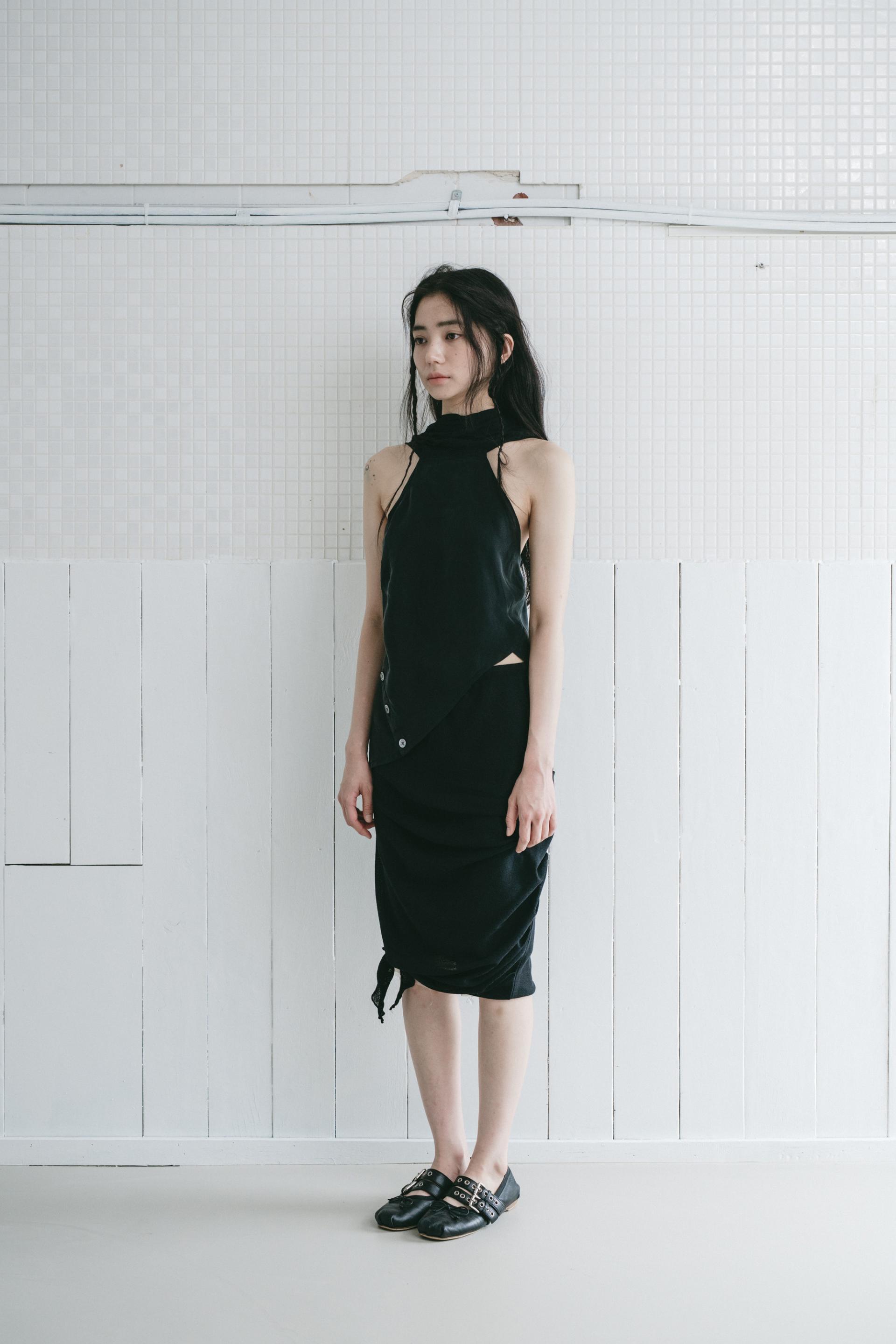 Knotted Shirring Skirt
