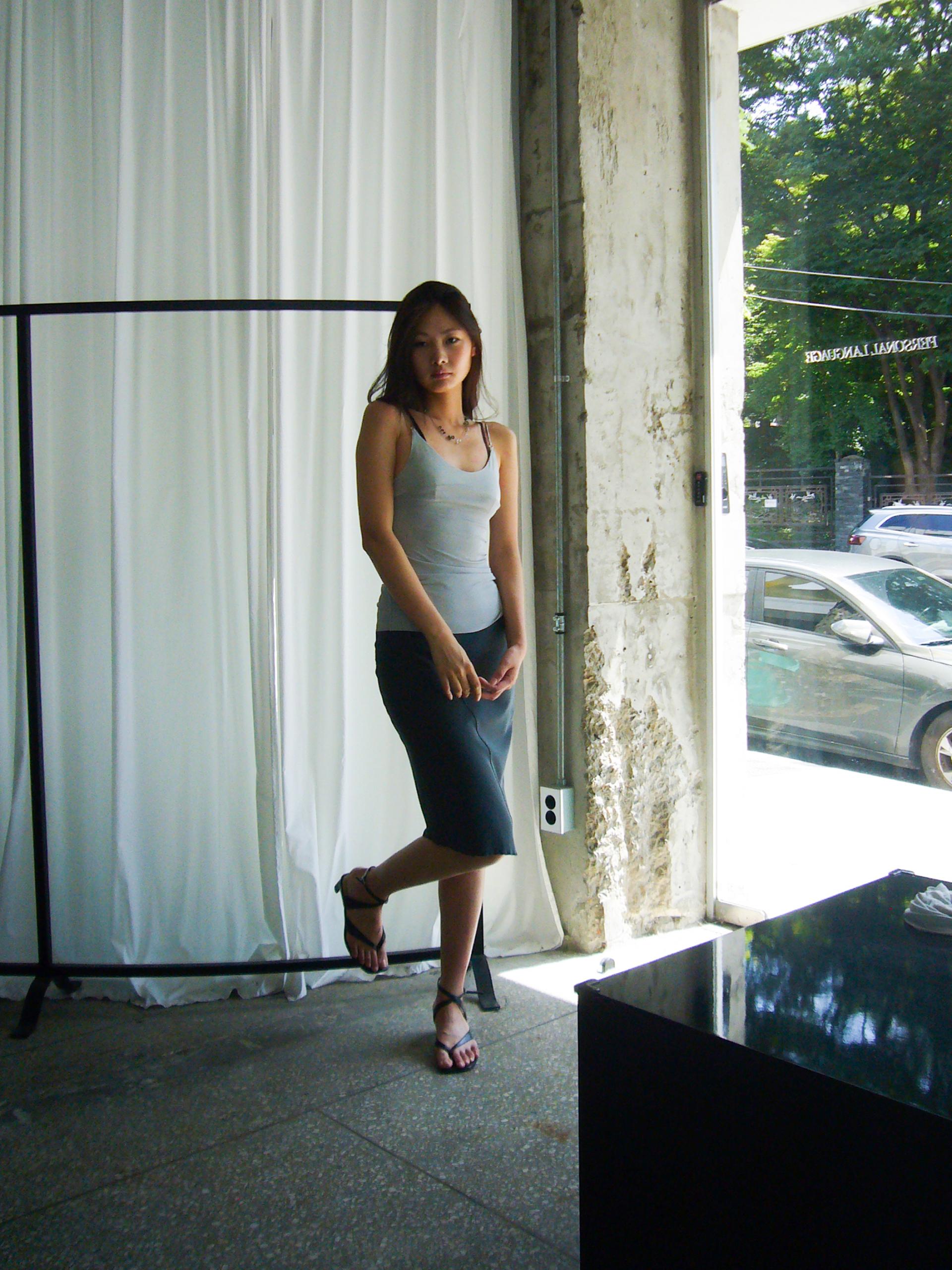 Mid Rib Skirt - charcoal blue