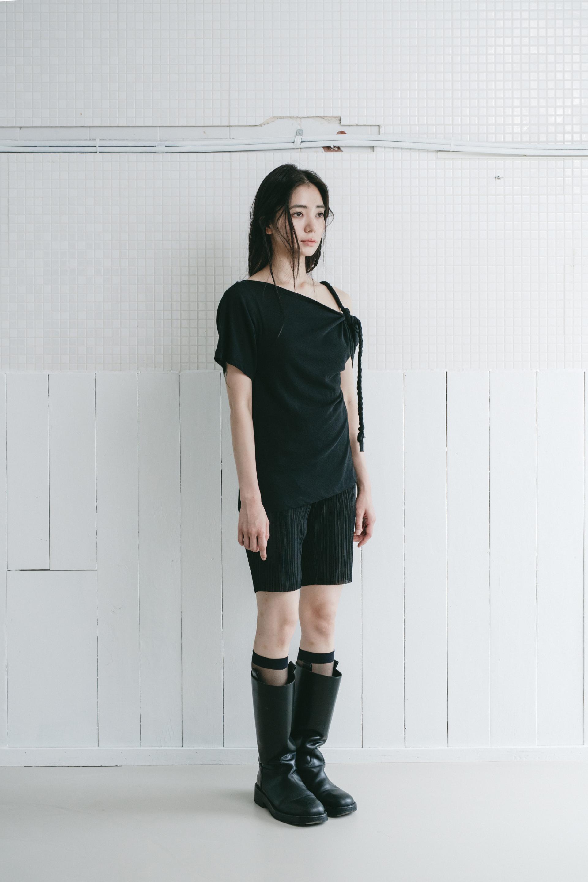 Braided Rope T-shirt - black