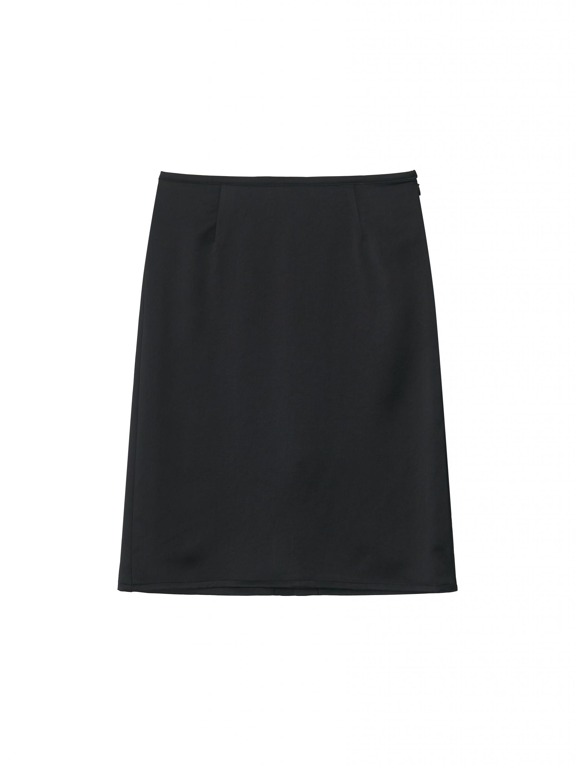 Satin Midi Skirt - black