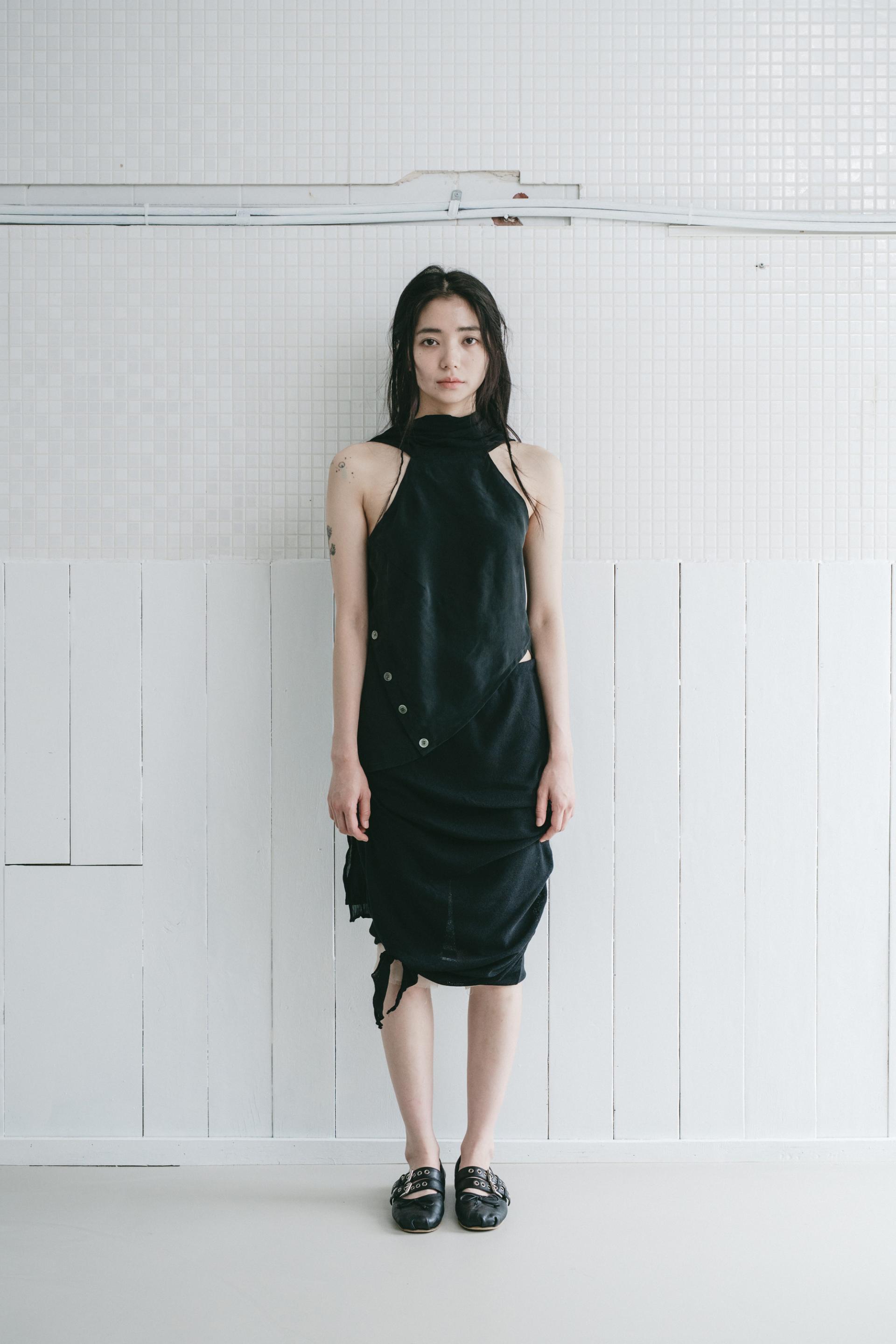 Knotted Shirring Skirt