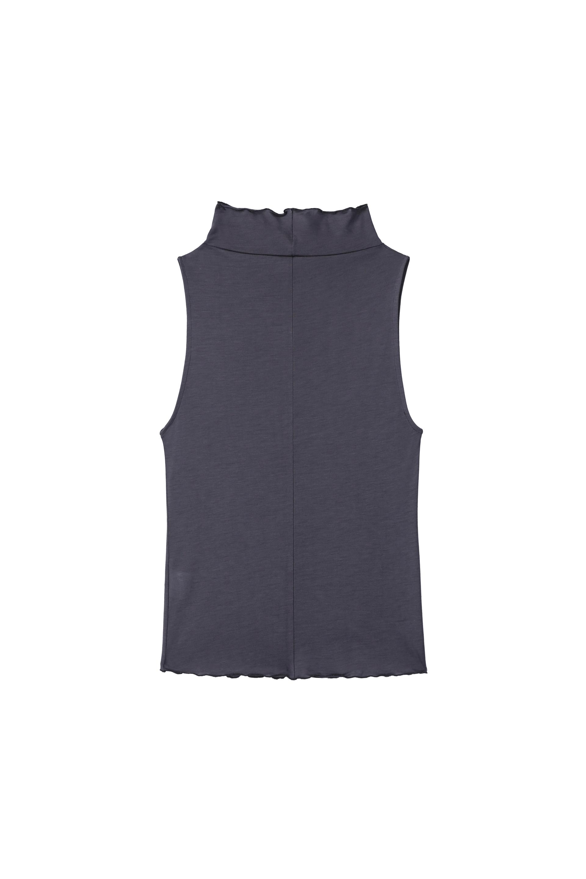 Drape Neck Sleeveless - charcoal
