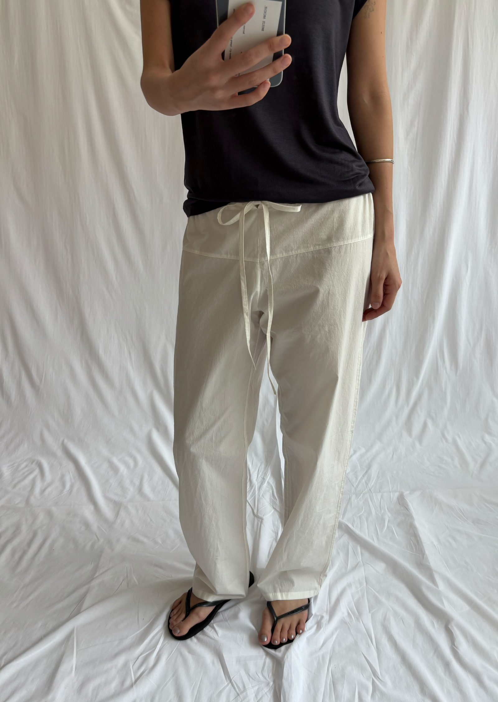Poplin Pants - white