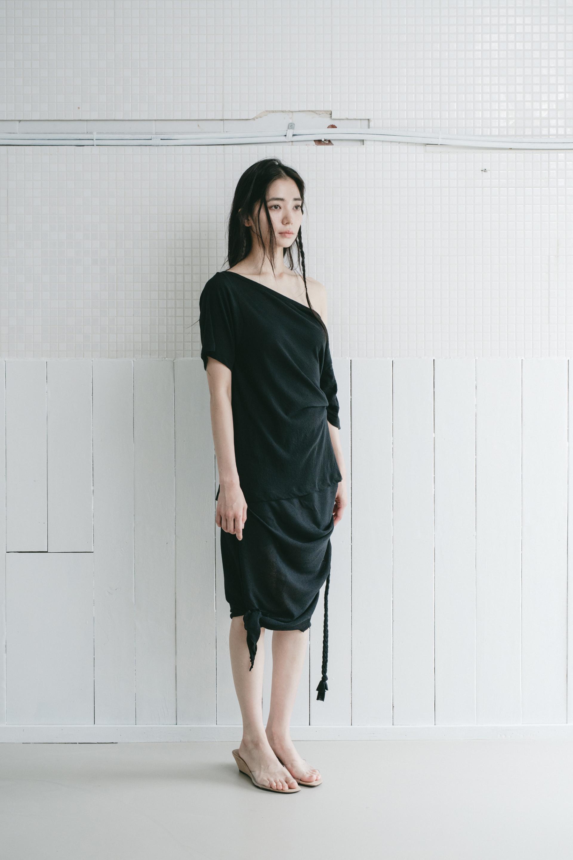 Knotted Shirring Skirt