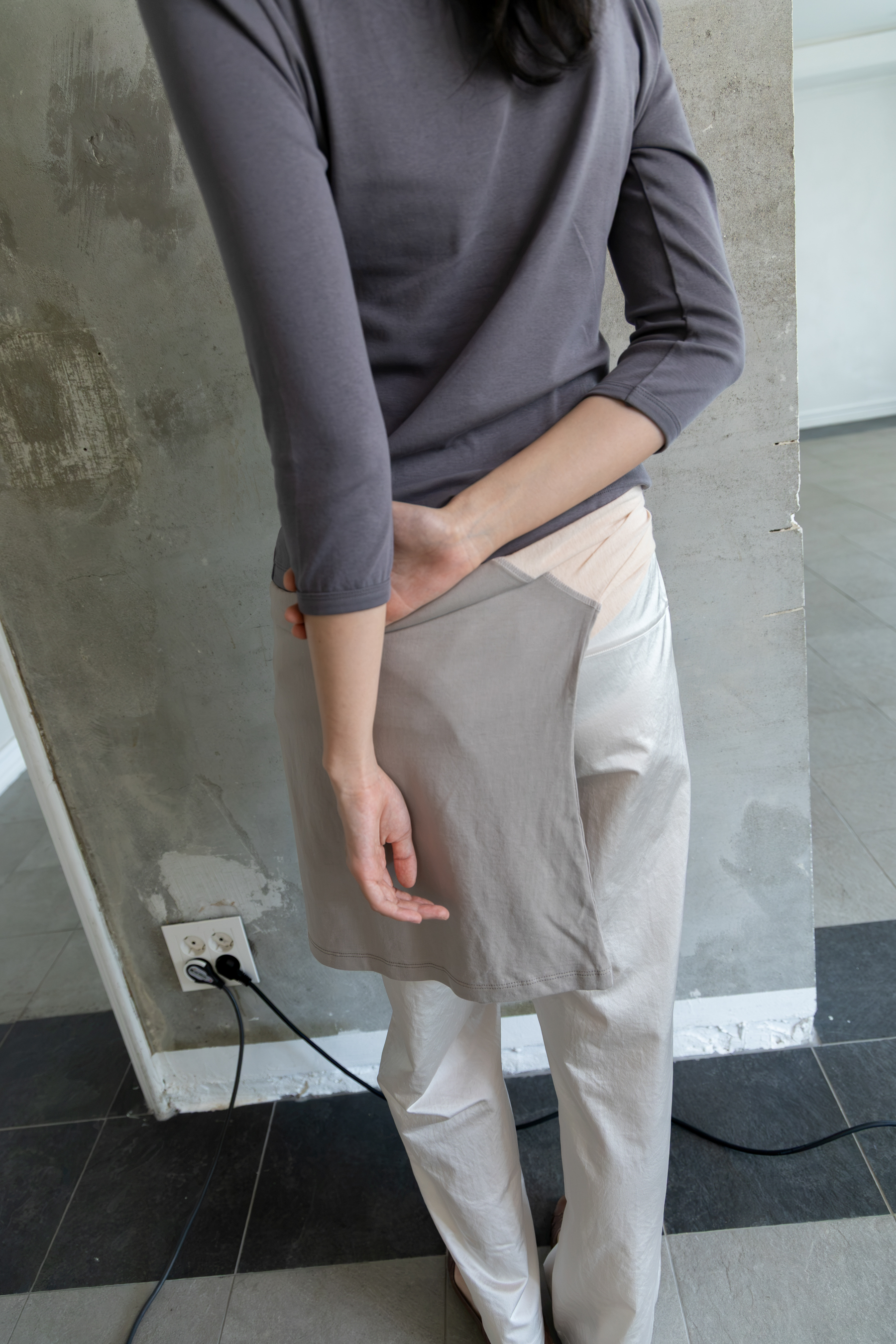 Boatneck 3/4 Sleeve Tee - charcoal / 10월 29일 출고