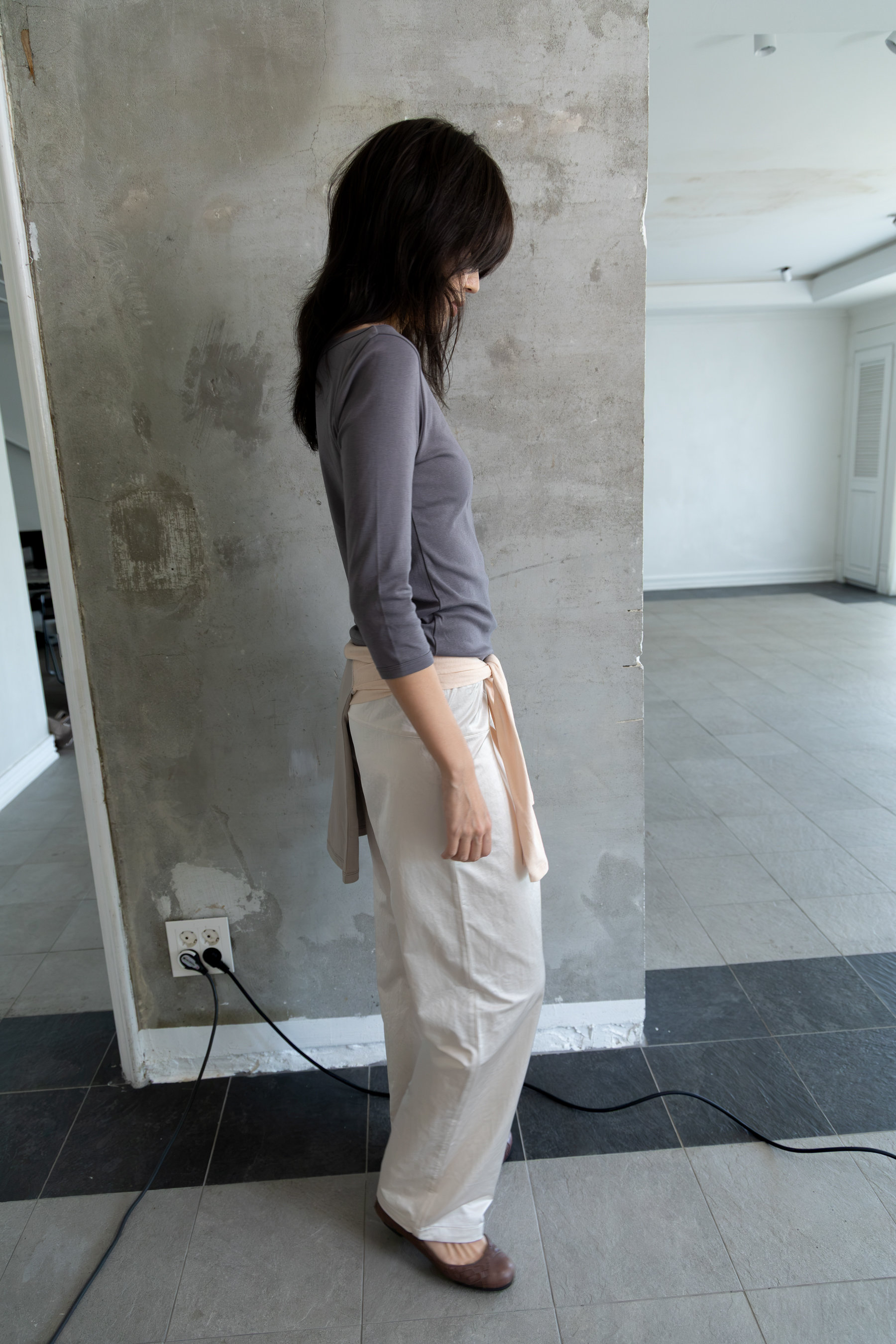 Boatneck 3/4 Sleeve Tee - charcoal / 10월 29일 출고