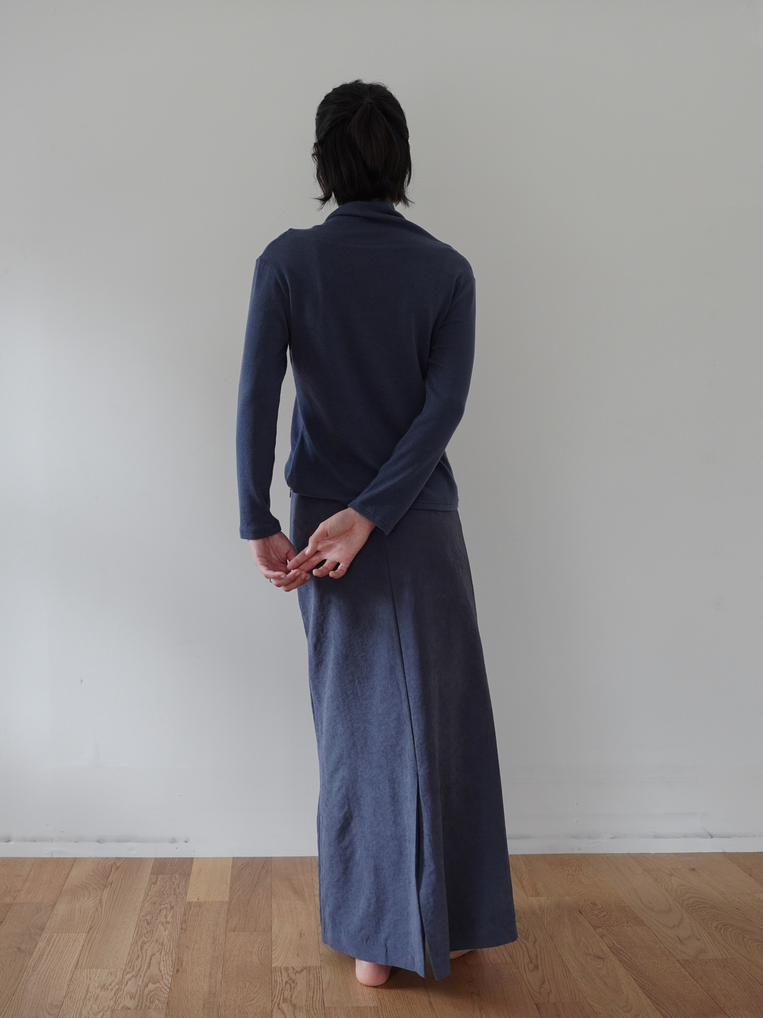 Basic Long Skirt - deep blue