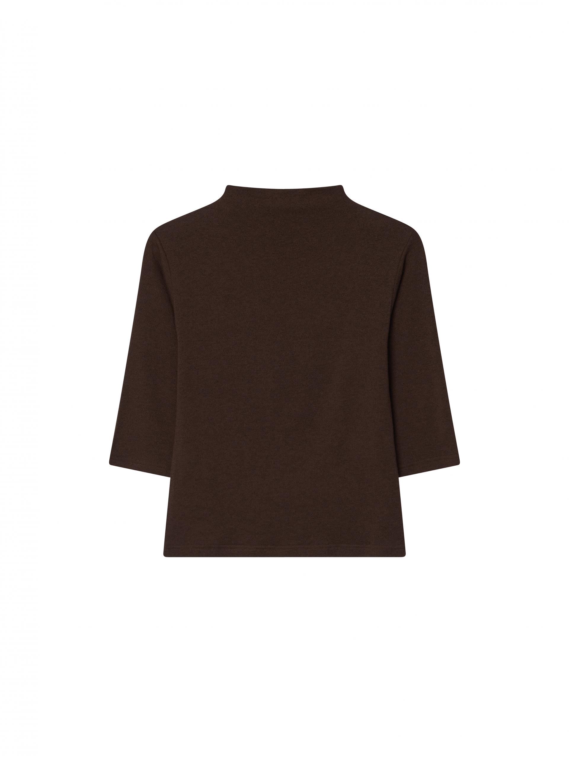 High Neck Wool Blend Half Sleeve - brown