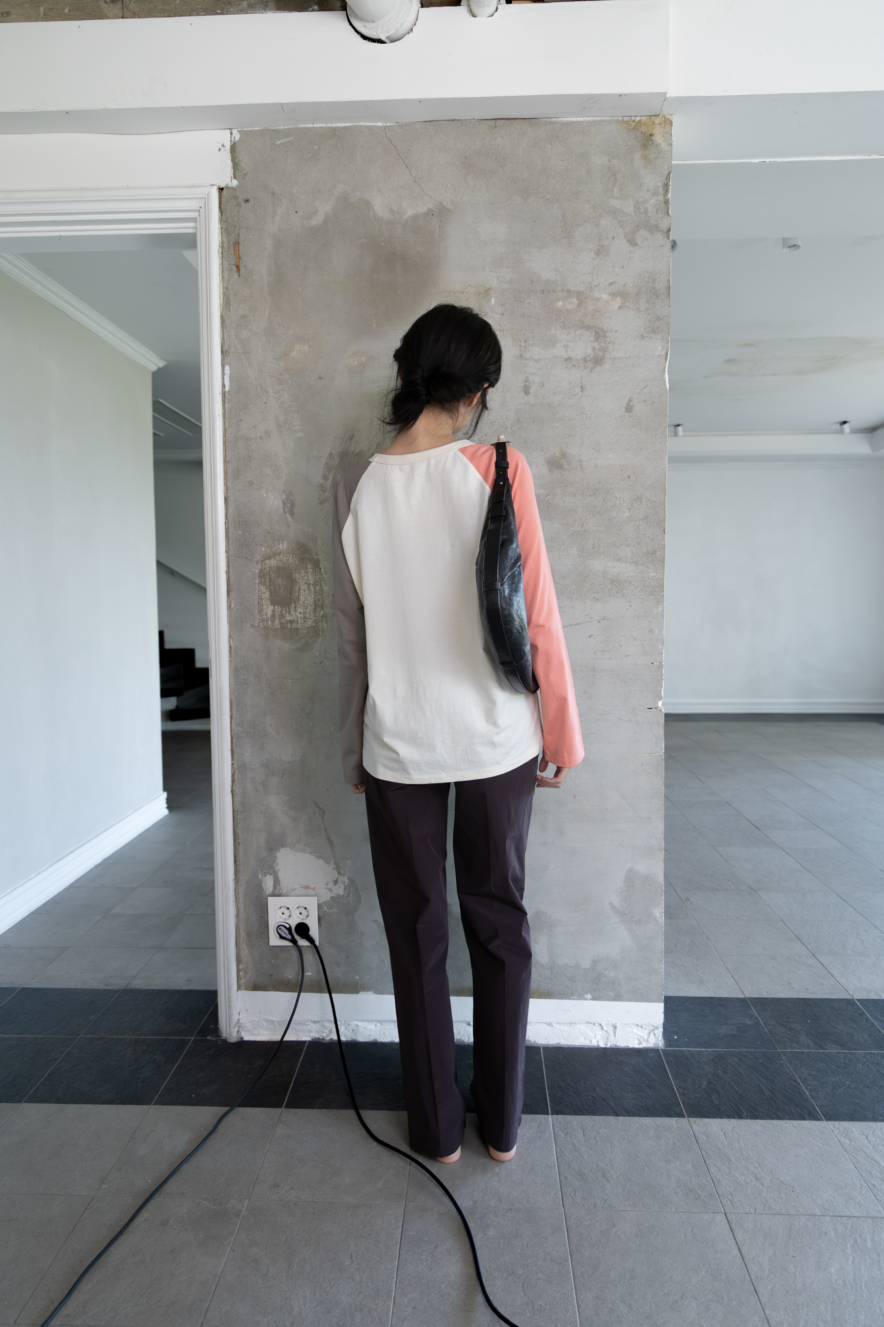 Color Block Raglan - brown/coral / 10월 5일 출고