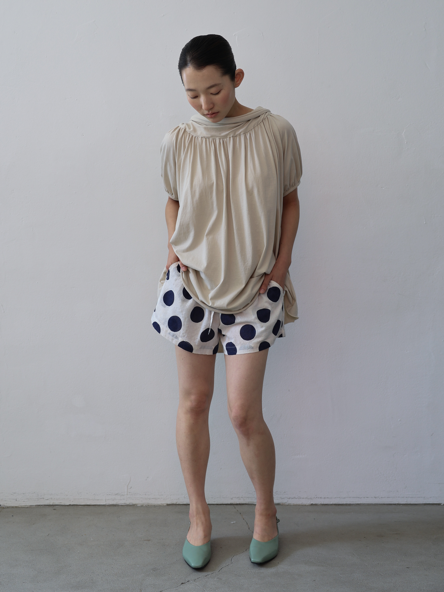 Back Ribbon Top - ivory
