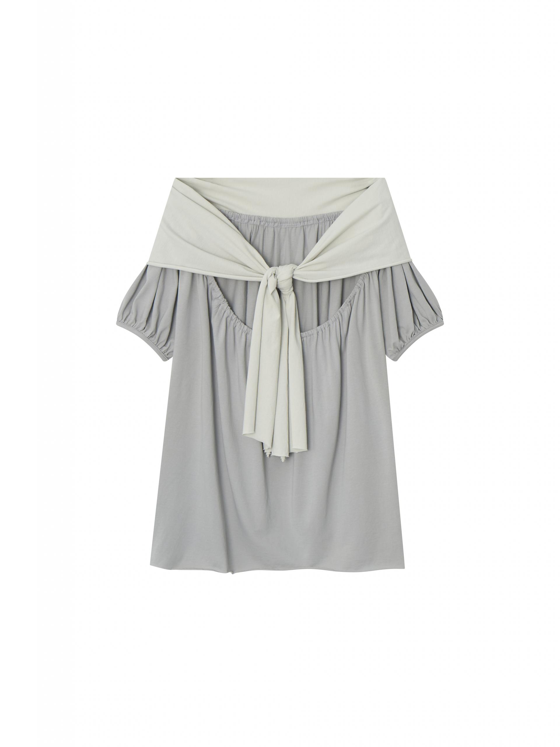 Back Ribbon Top - light grey