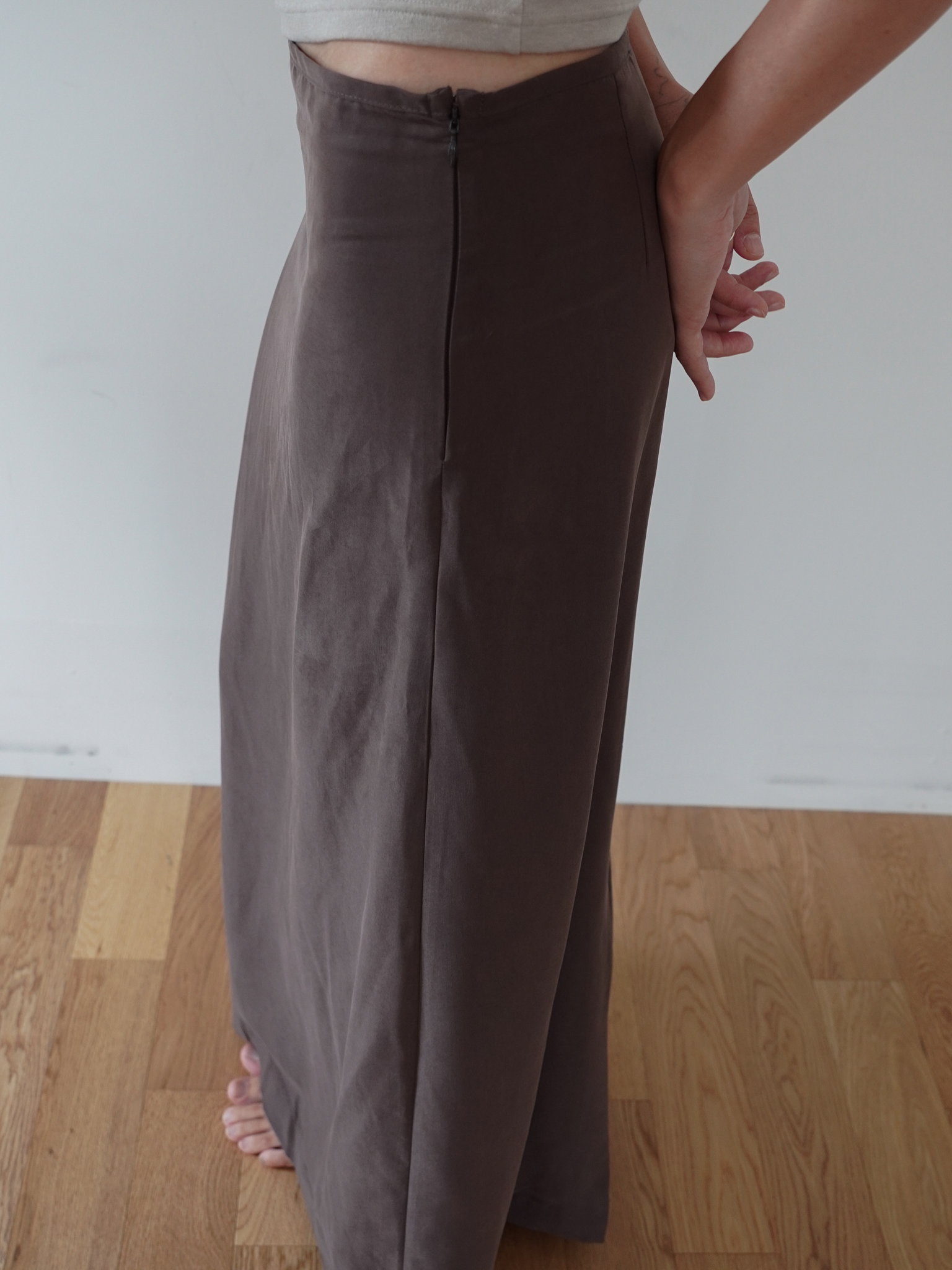 Basic Long Skirt - brown