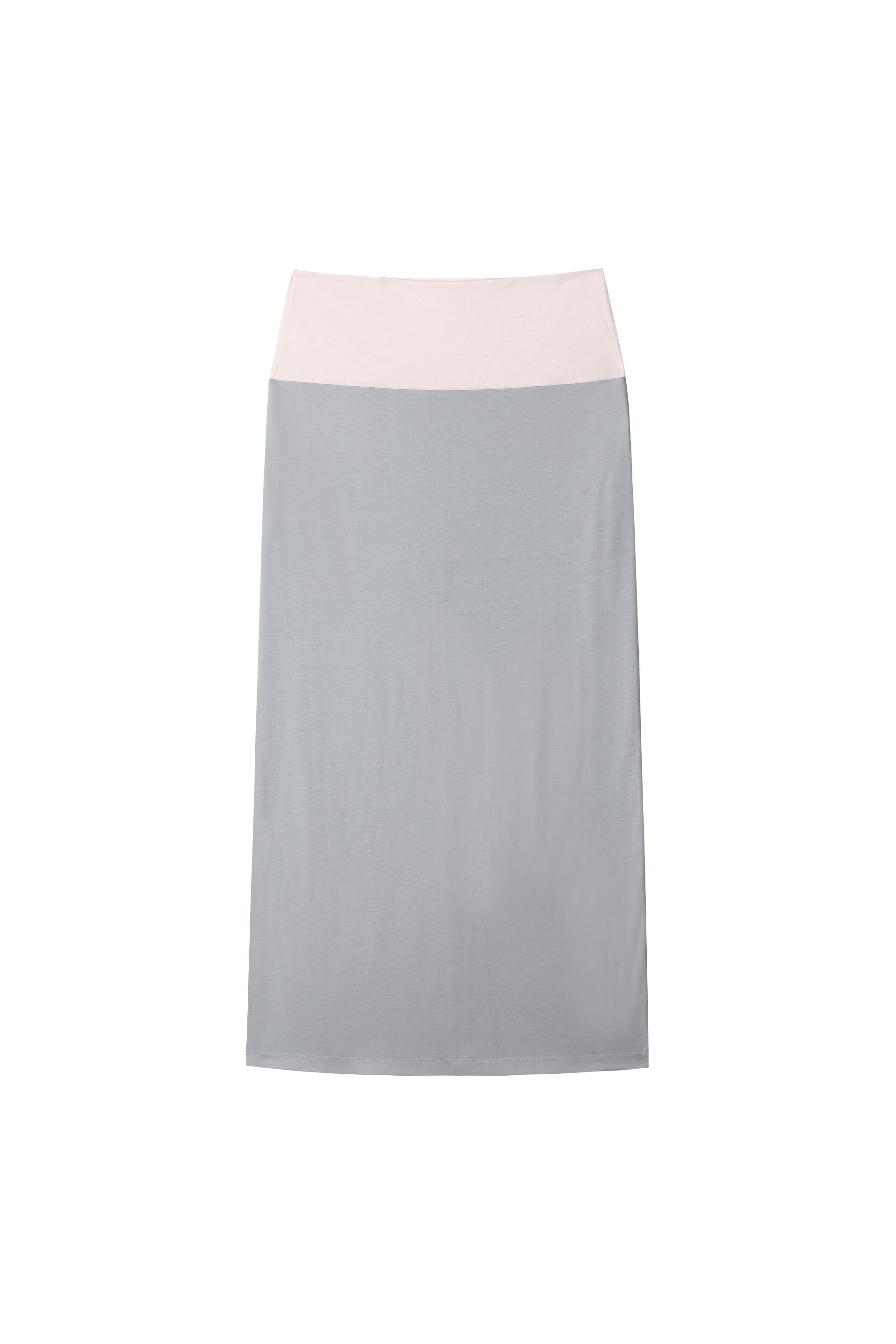(Summer) Straight Long Skirt - silver/ivory