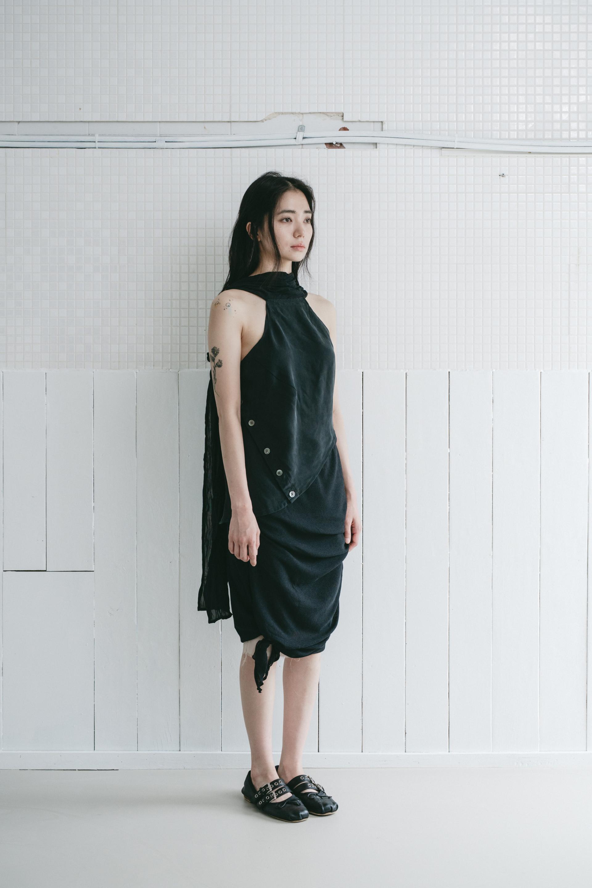 Knotted Shirring Skirt
