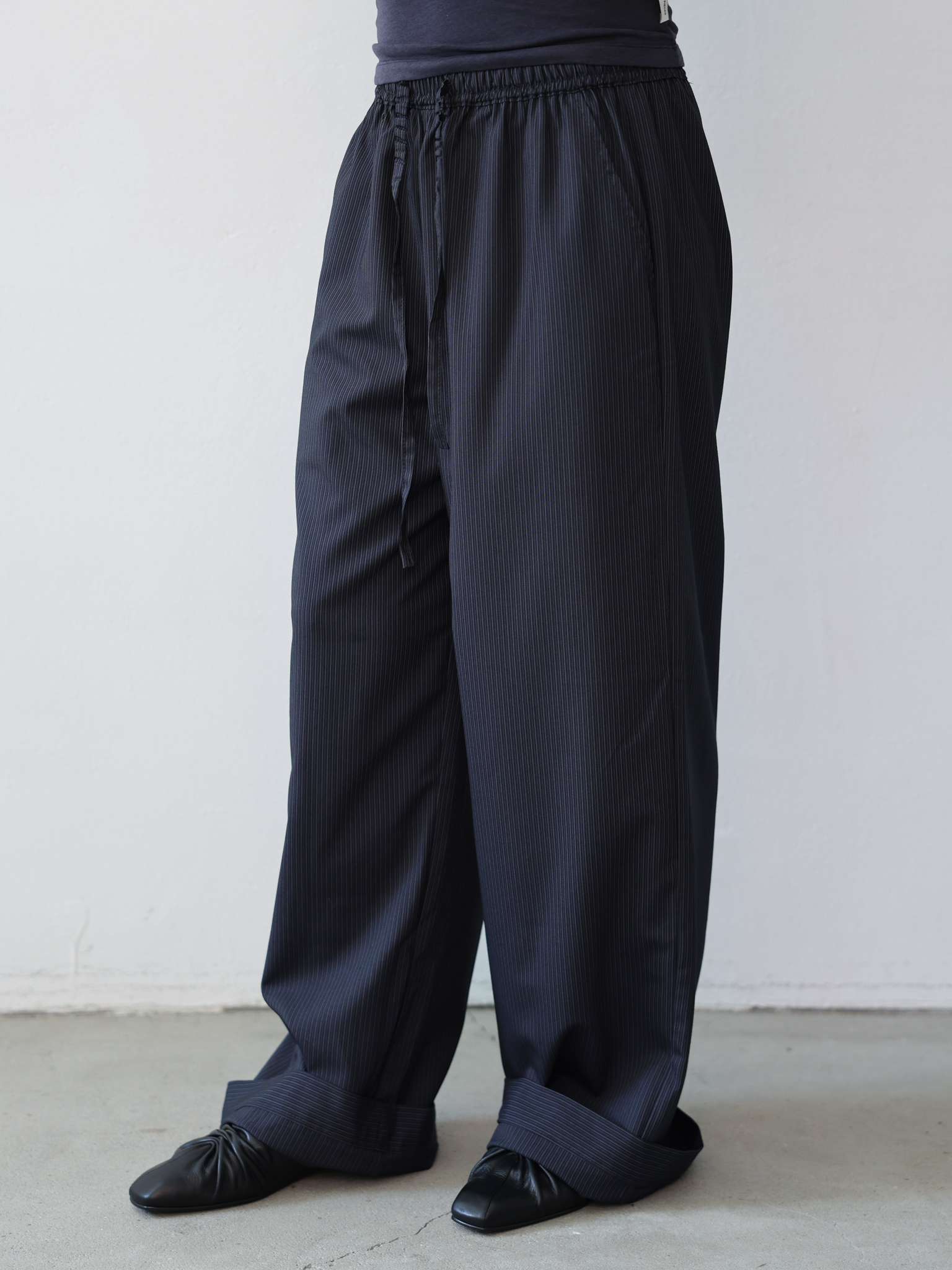 Banding Pants - stripe navy