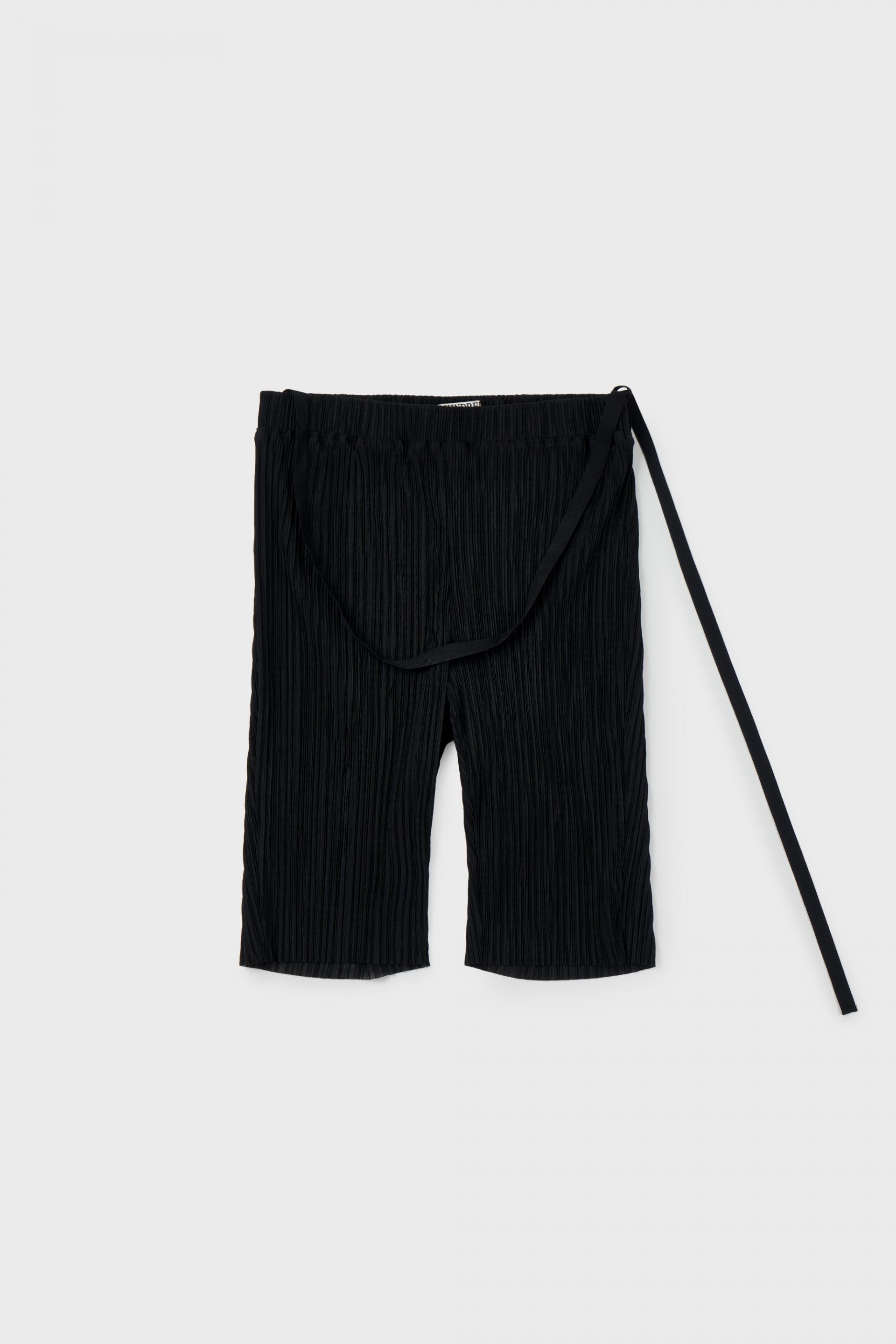 Pleated Biker Shorts