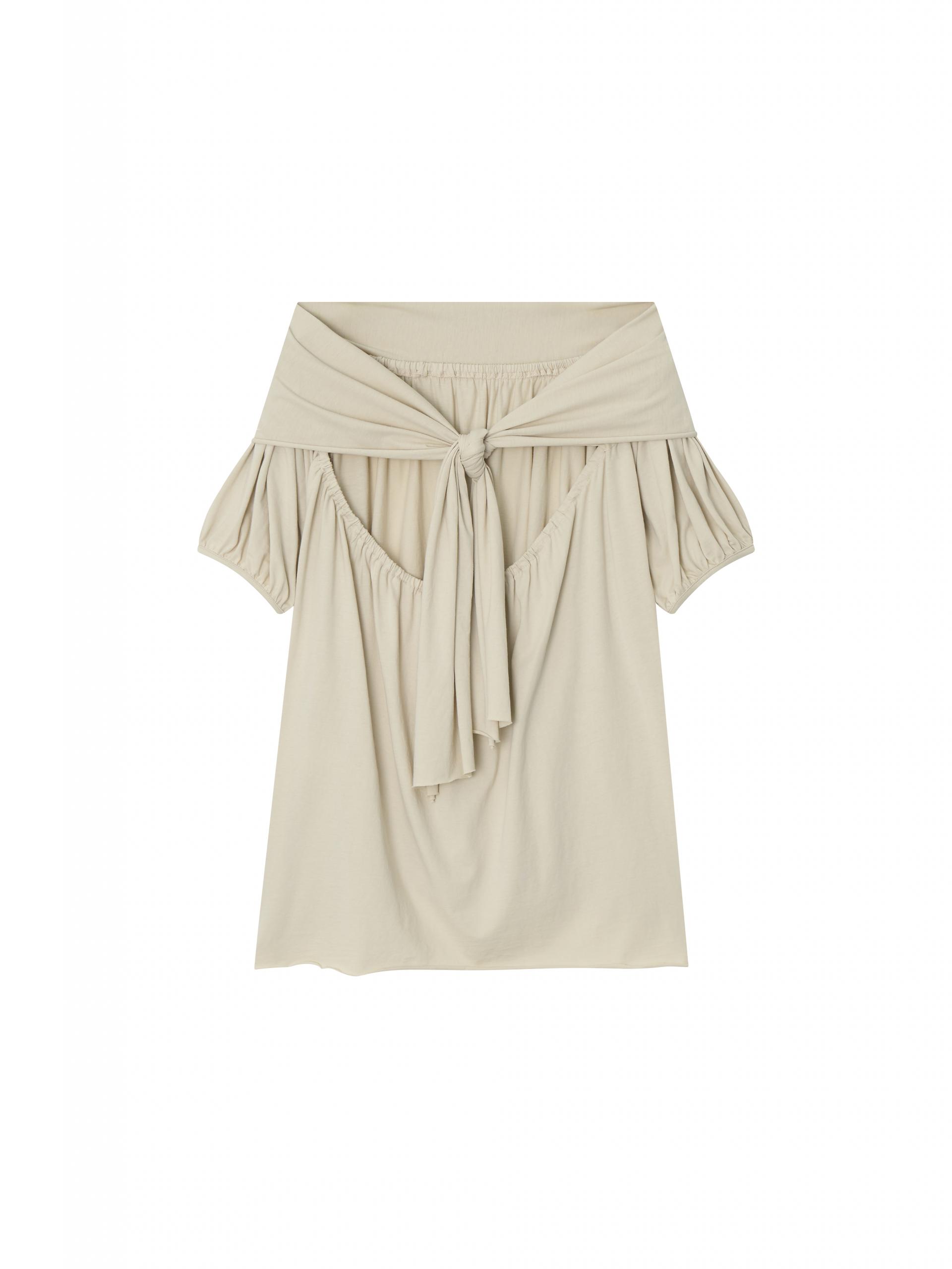 Back Ribbon Top - ivory