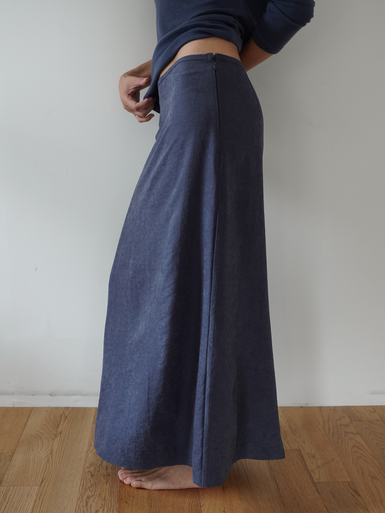 Basic Long Skirt - deep blue