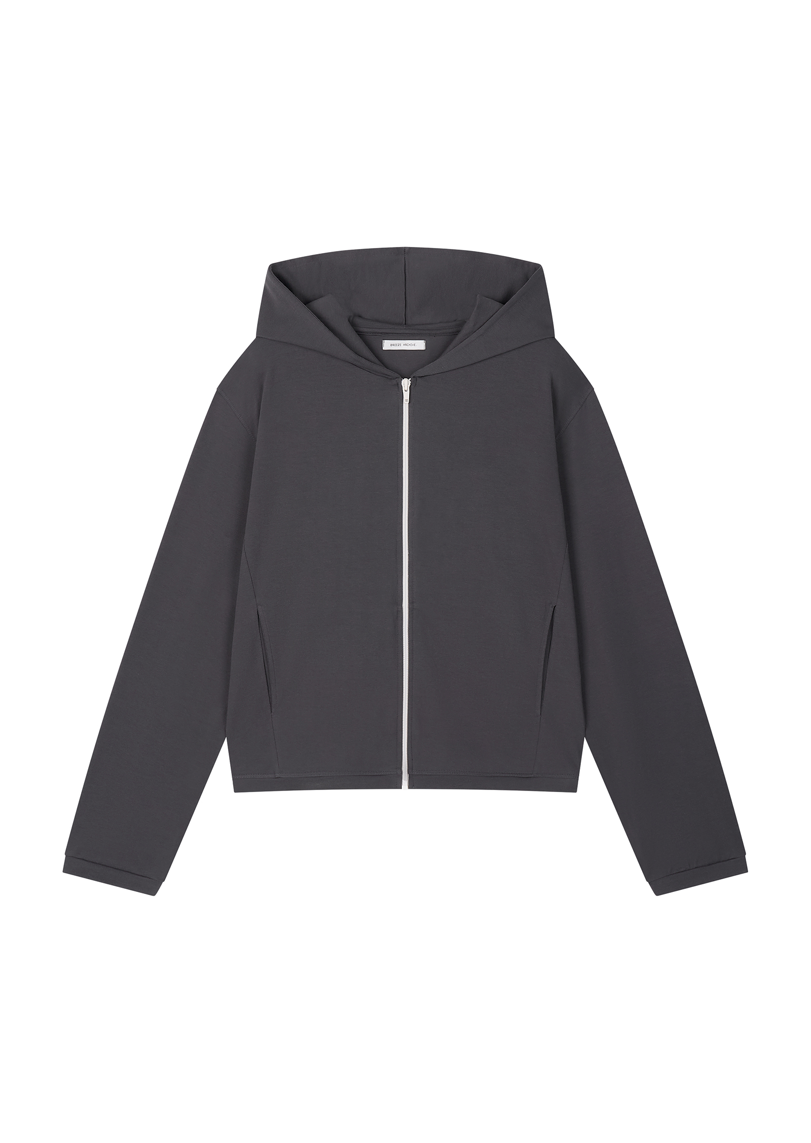 Line Zip Hoodie - charcoal