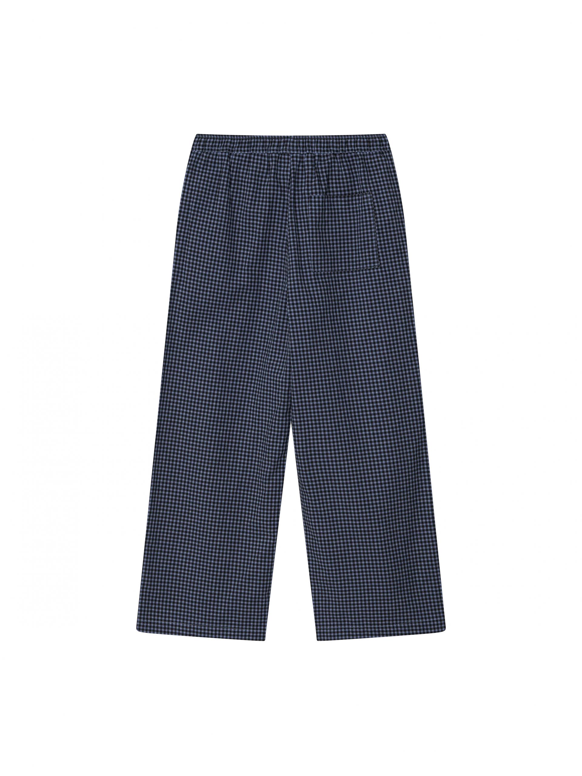 Banding Pants - check navy
