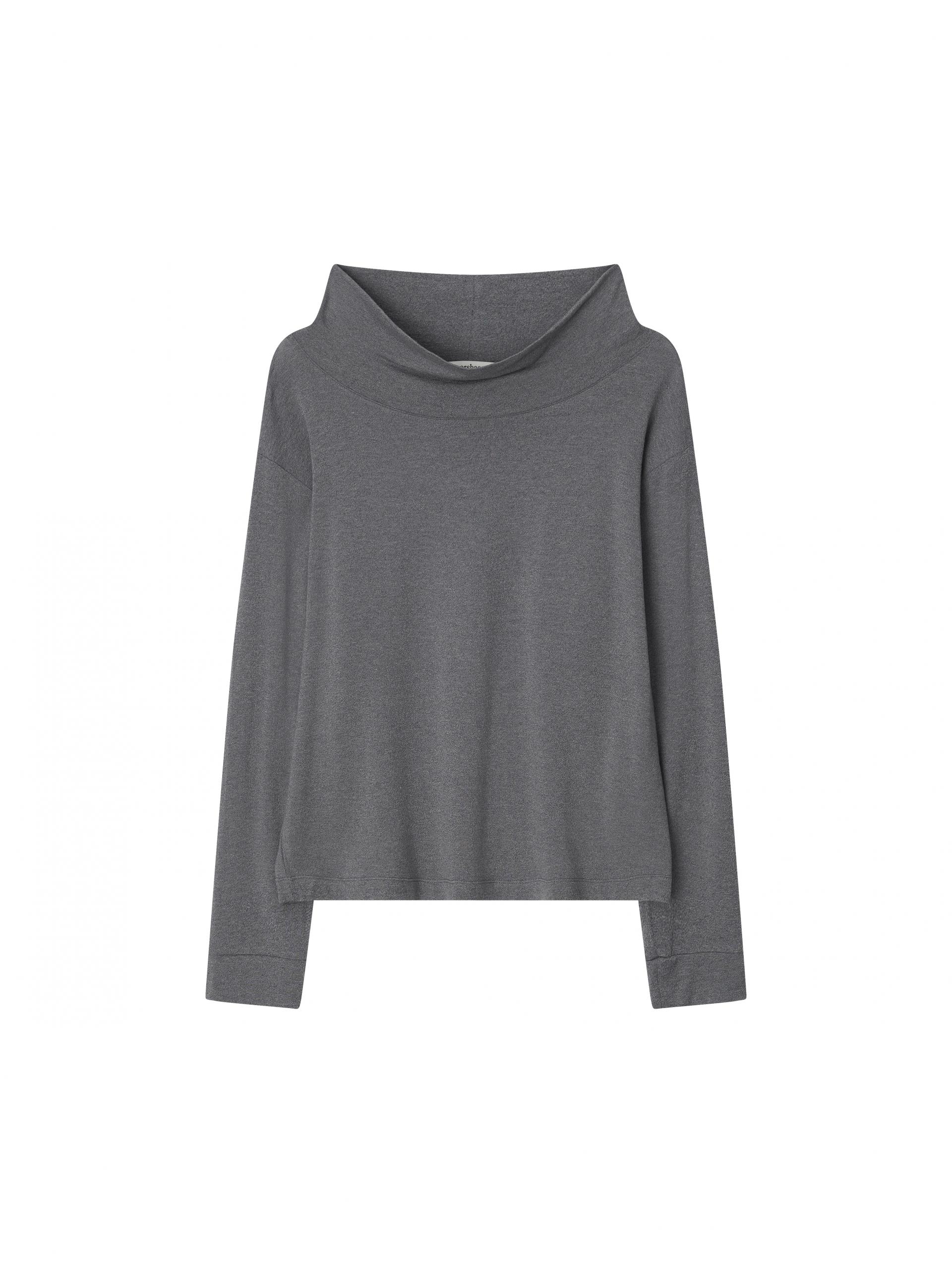Off-Shoulder Wool Blend Long Sleeve - grey