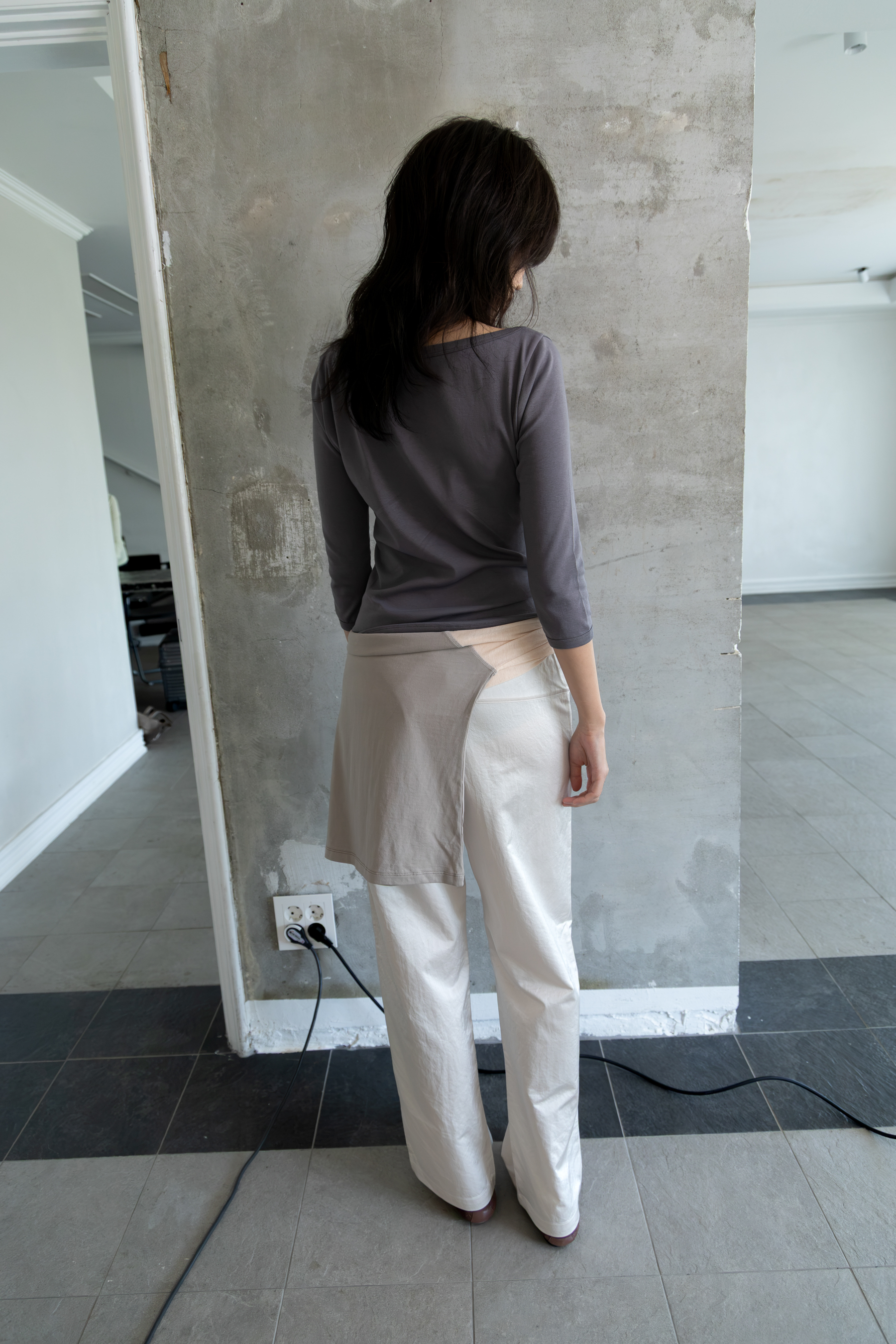 Boatneck 3/4 Sleeve Tee - charcoal / 10월 29일 출고
