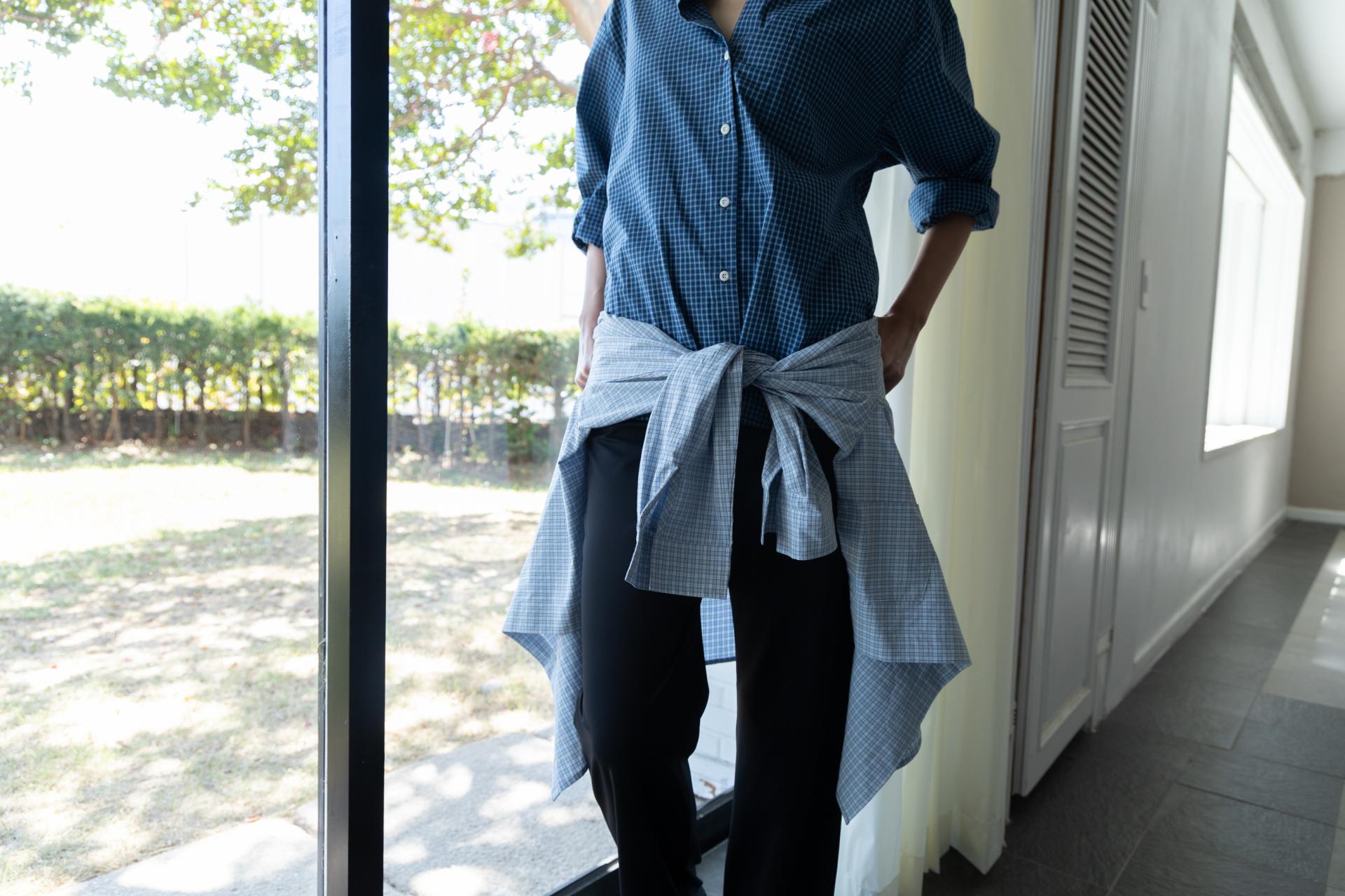 Cotton Check Shirt - blue