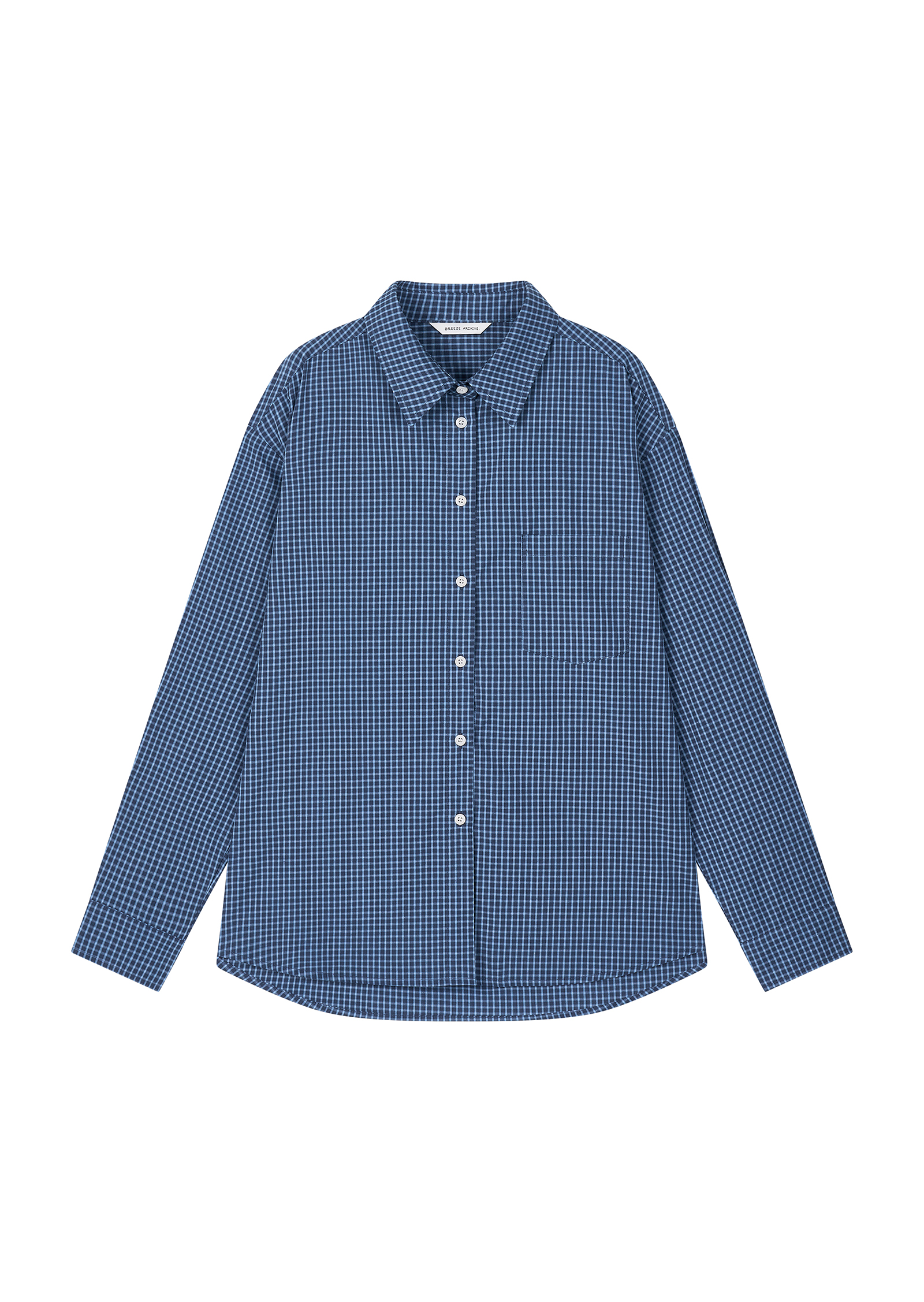 Cotton Check Shirt - blue