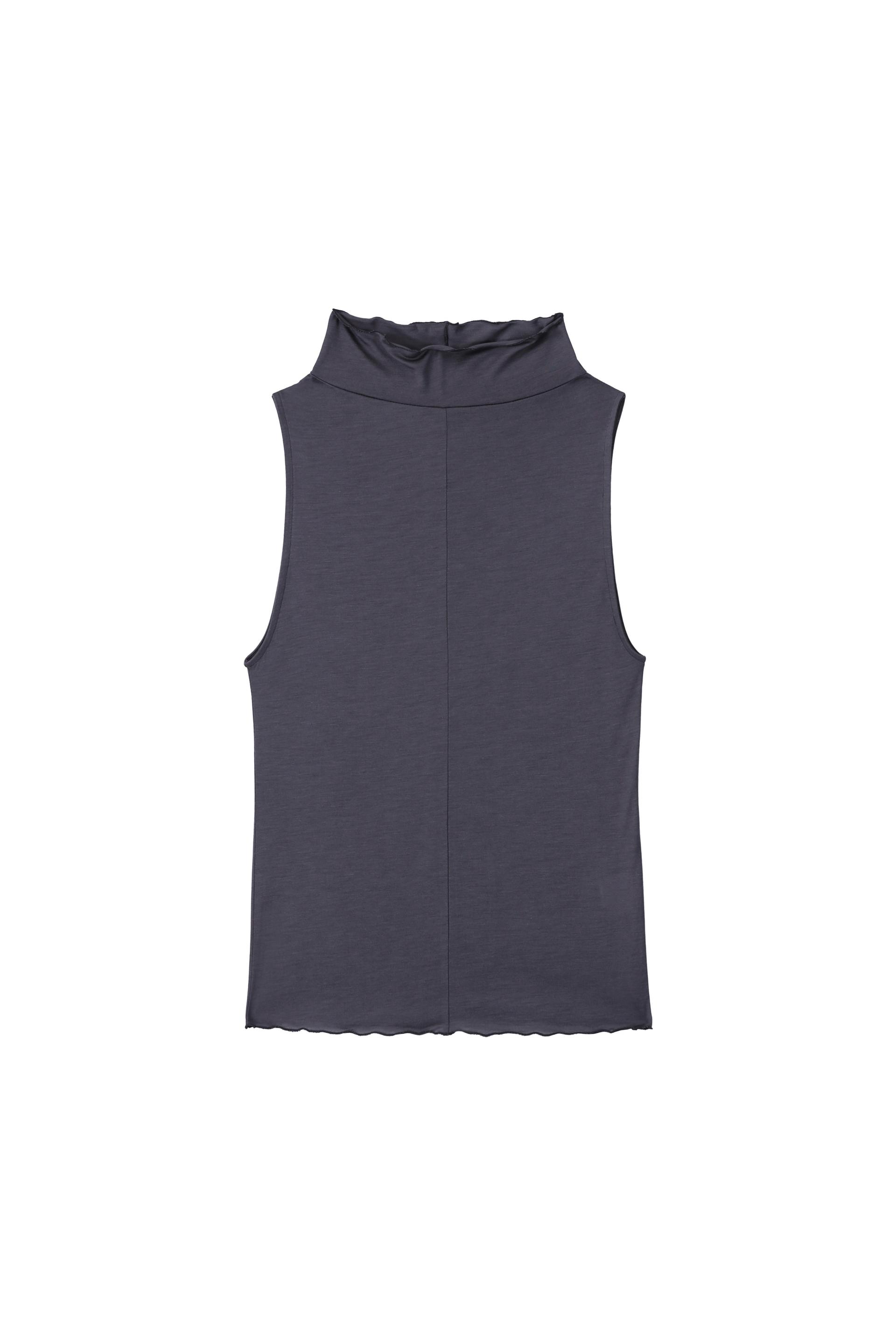 Drape Neck Sleeveless - charcoal