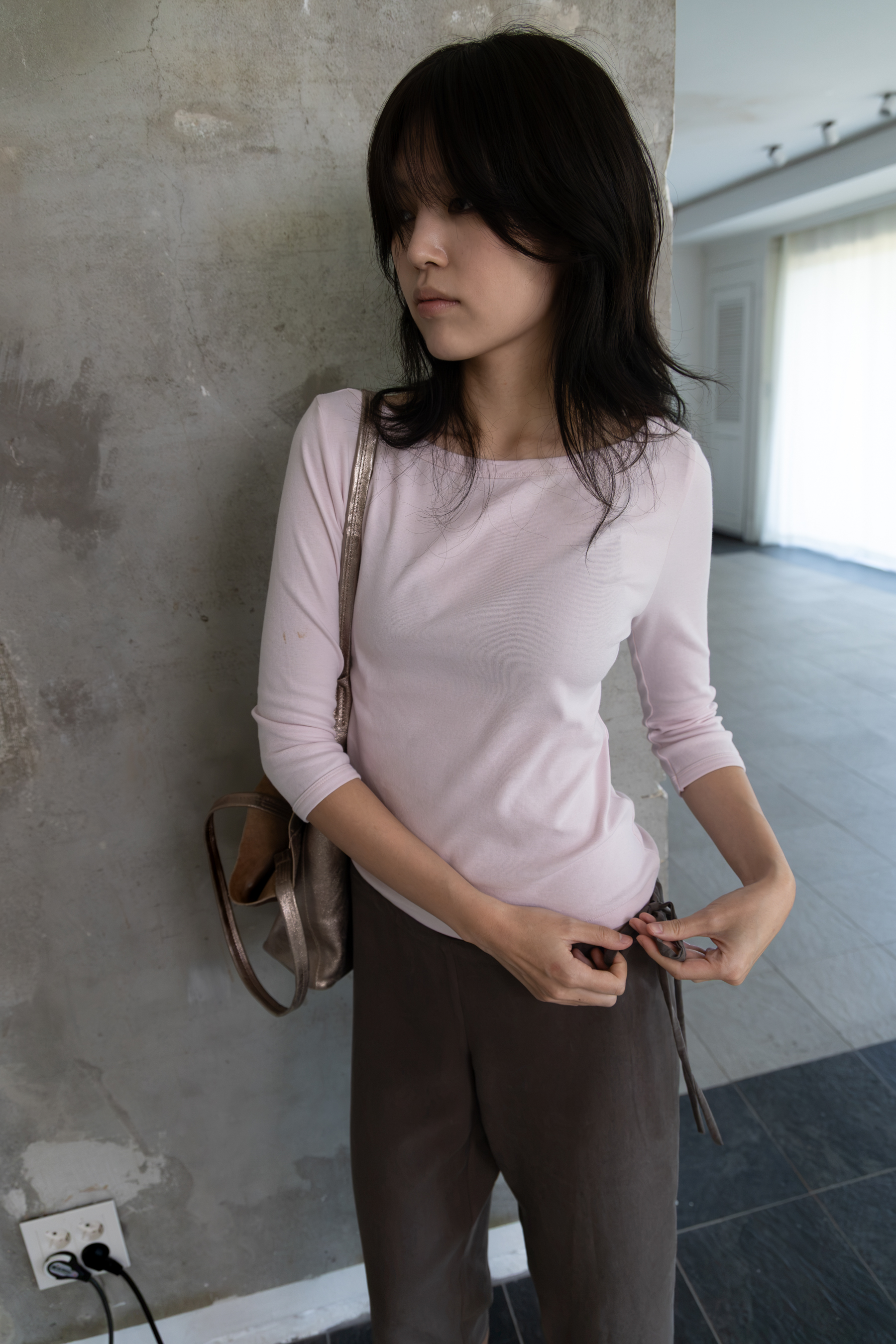 Boatneck 3/4 Sleeve Tee - pink