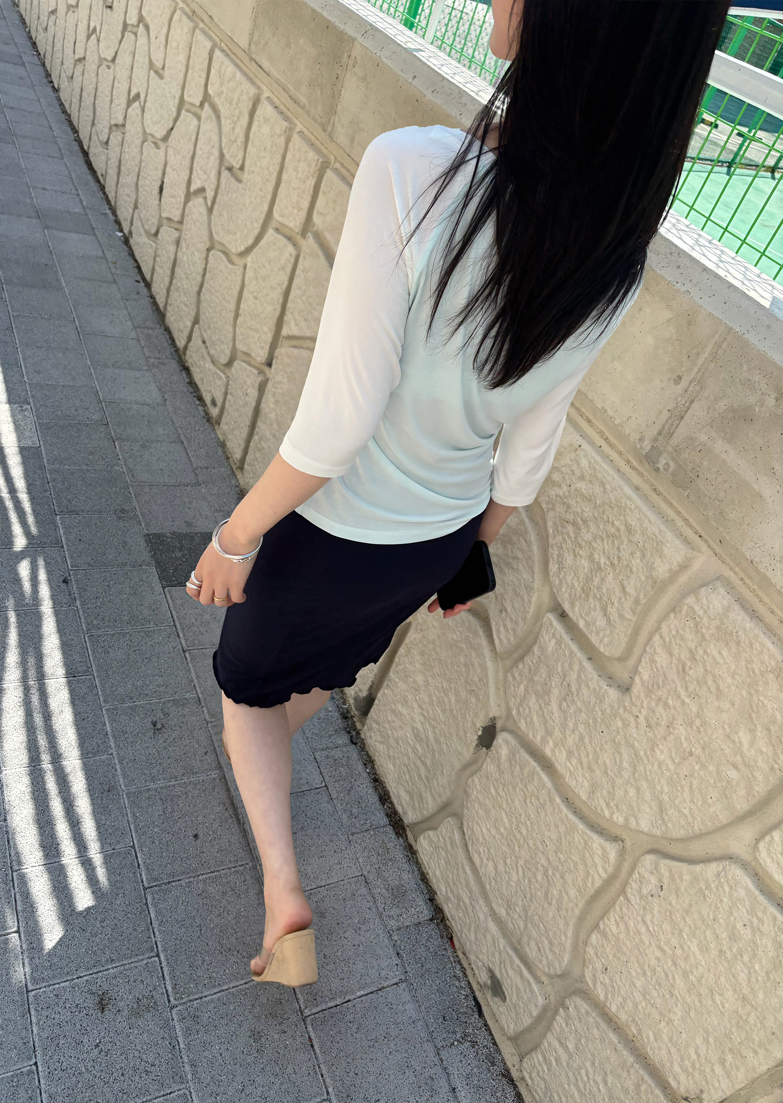Raglan Half Sleeve T-Shirt - sky/white / 7월 말 출고