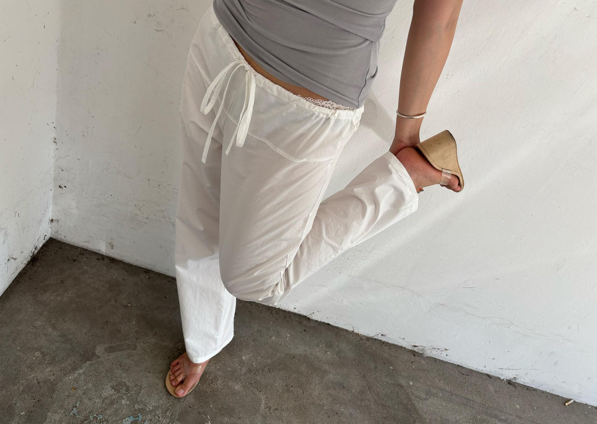 Poplin Pants - white