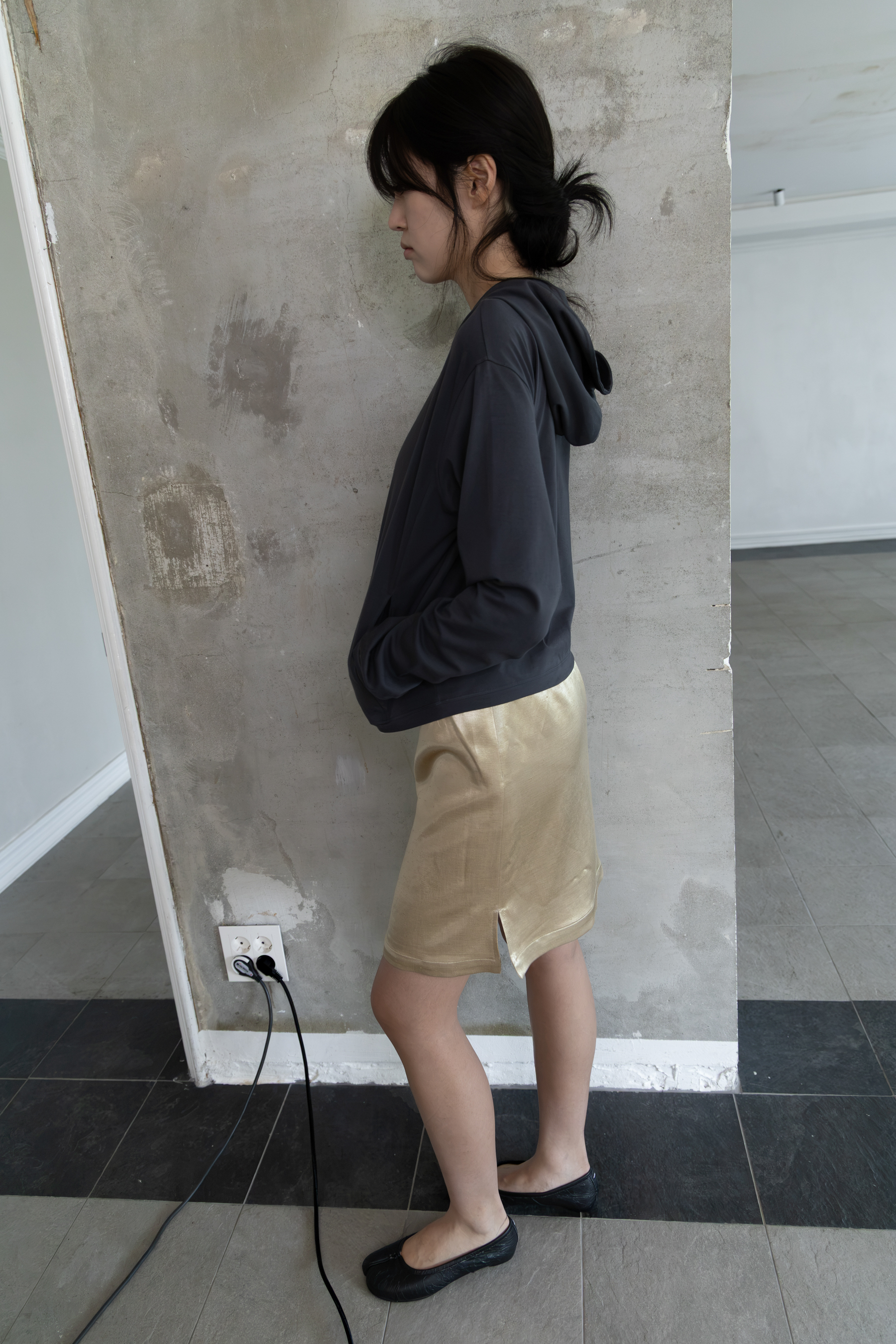 Line Zip Hoodie - charcoal