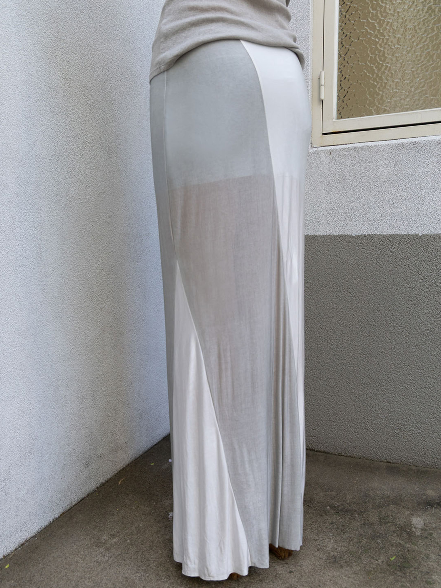 Drop Skirt II - ice grey / white