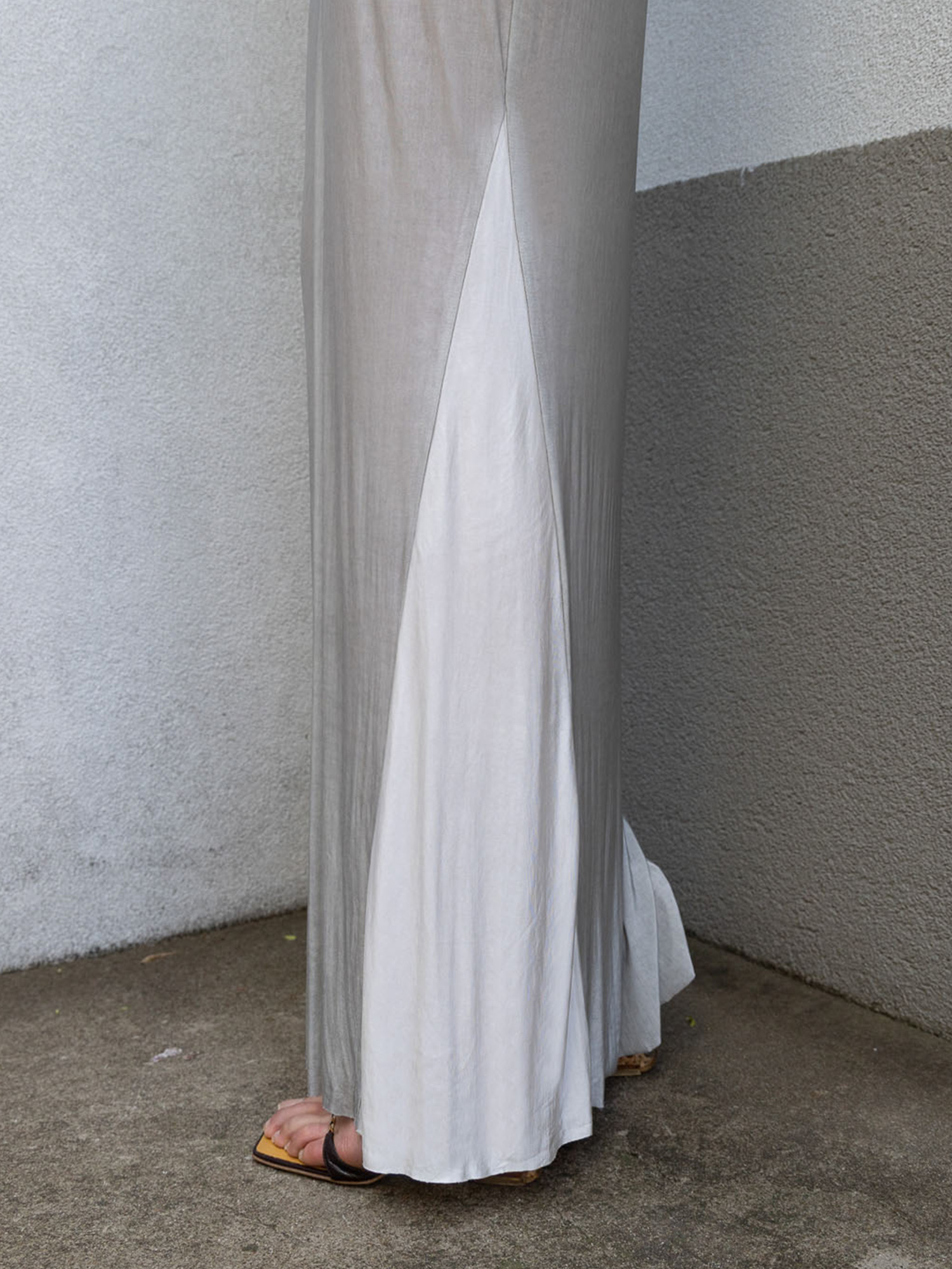 Drop Skirt II - ice grey / white