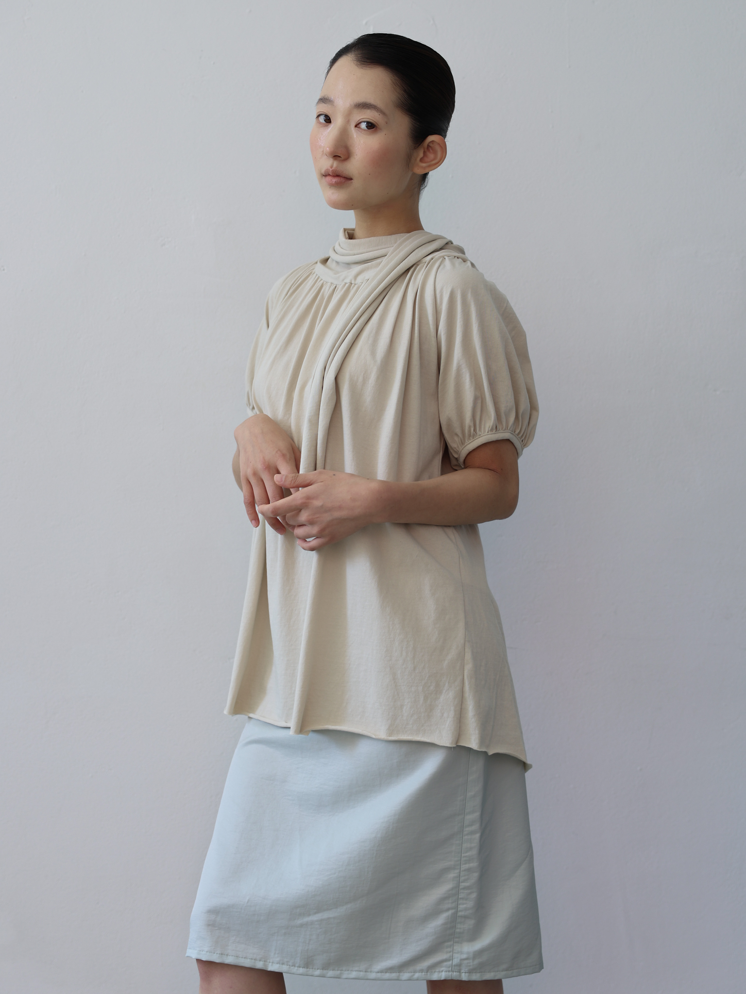 Back Ribbon Top - ivory